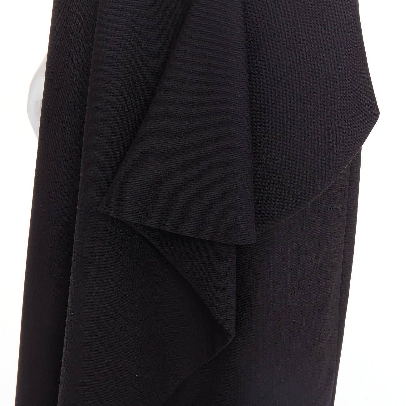 Alexandre Vauthier ALEXANDRE VAUTHIER COUTURE black wool asymmetric cascade ruffle split skirt Size 26" / US 2 / IT 38 - 2 Thumbnail