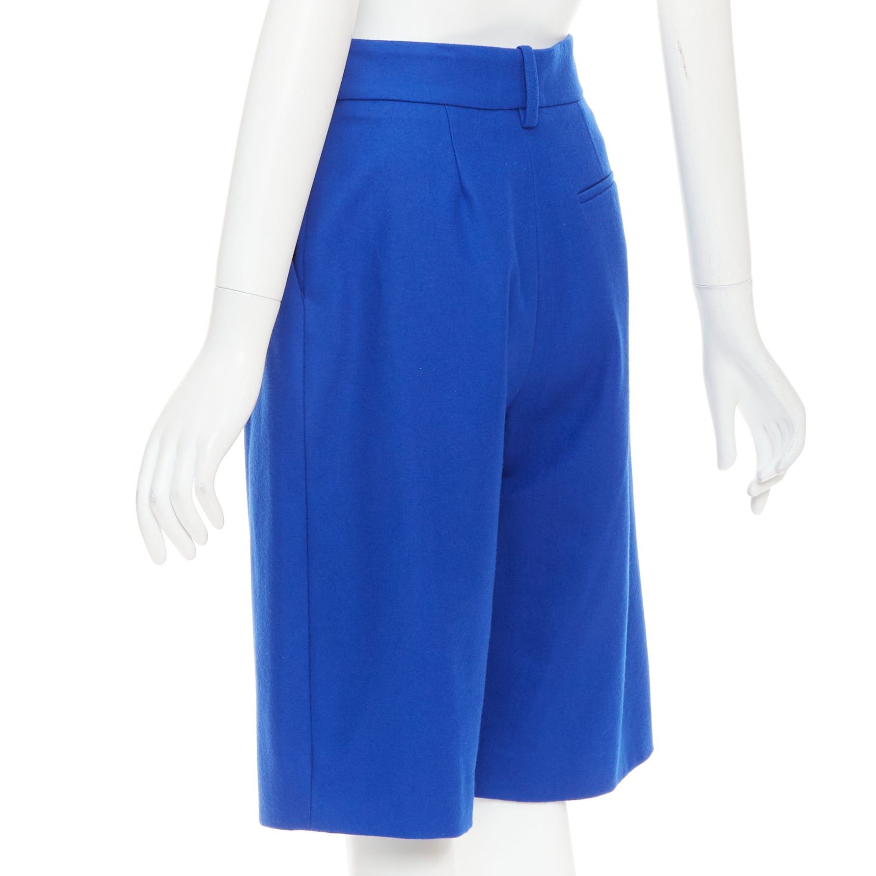 Alexandre Vauthier ALEXANDRE VAUTHIER COUTURE AW2022 Runway eletric blue wool felt wide bermuda shorts Size 26" / US 2 / IT 38 - 6 Thumbnail