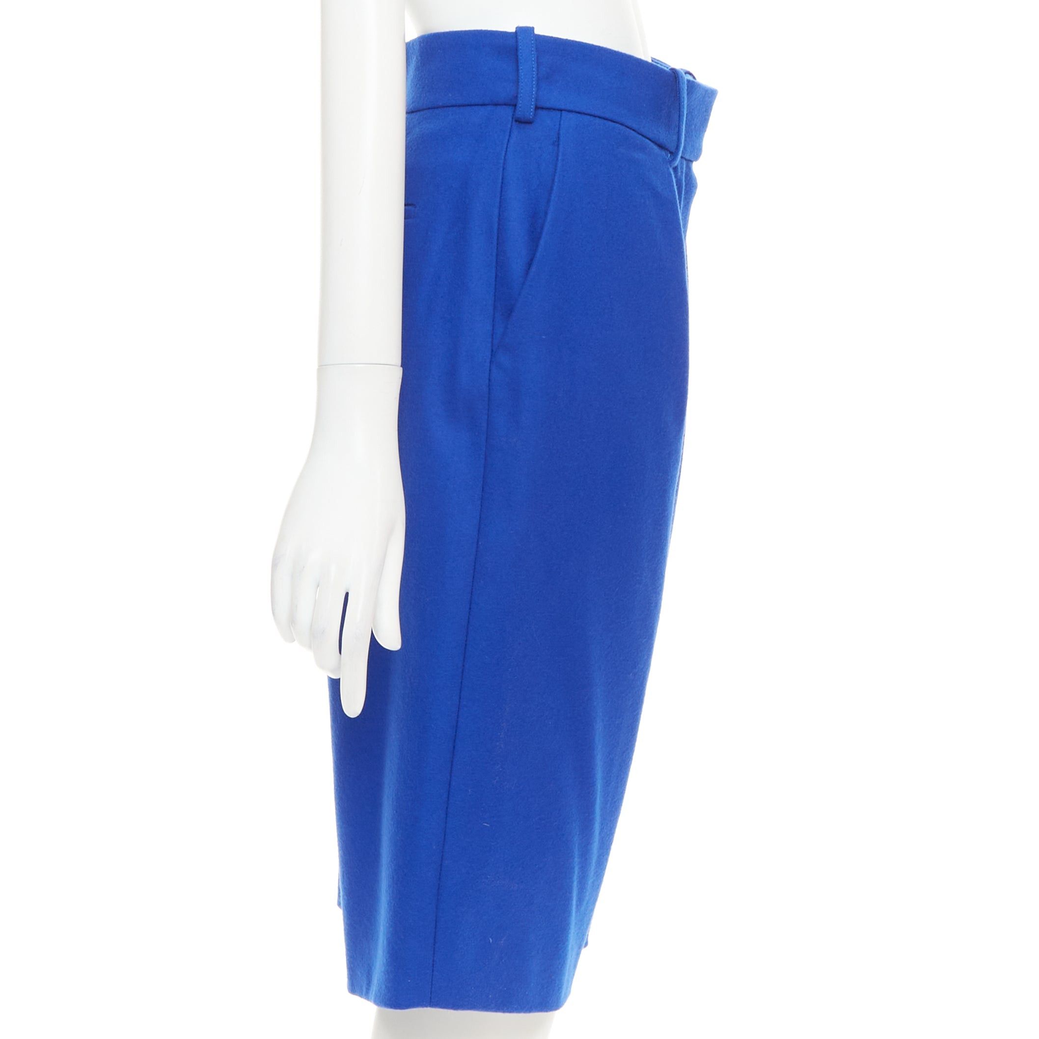 Alexandre Vauthier ALEXANDRE VAUTHIER COUTURE AW2022 Runway eletric blue wool felt wide bermuda shorts Size 26" / US 2 / IT 38 - 4 Thumbnail