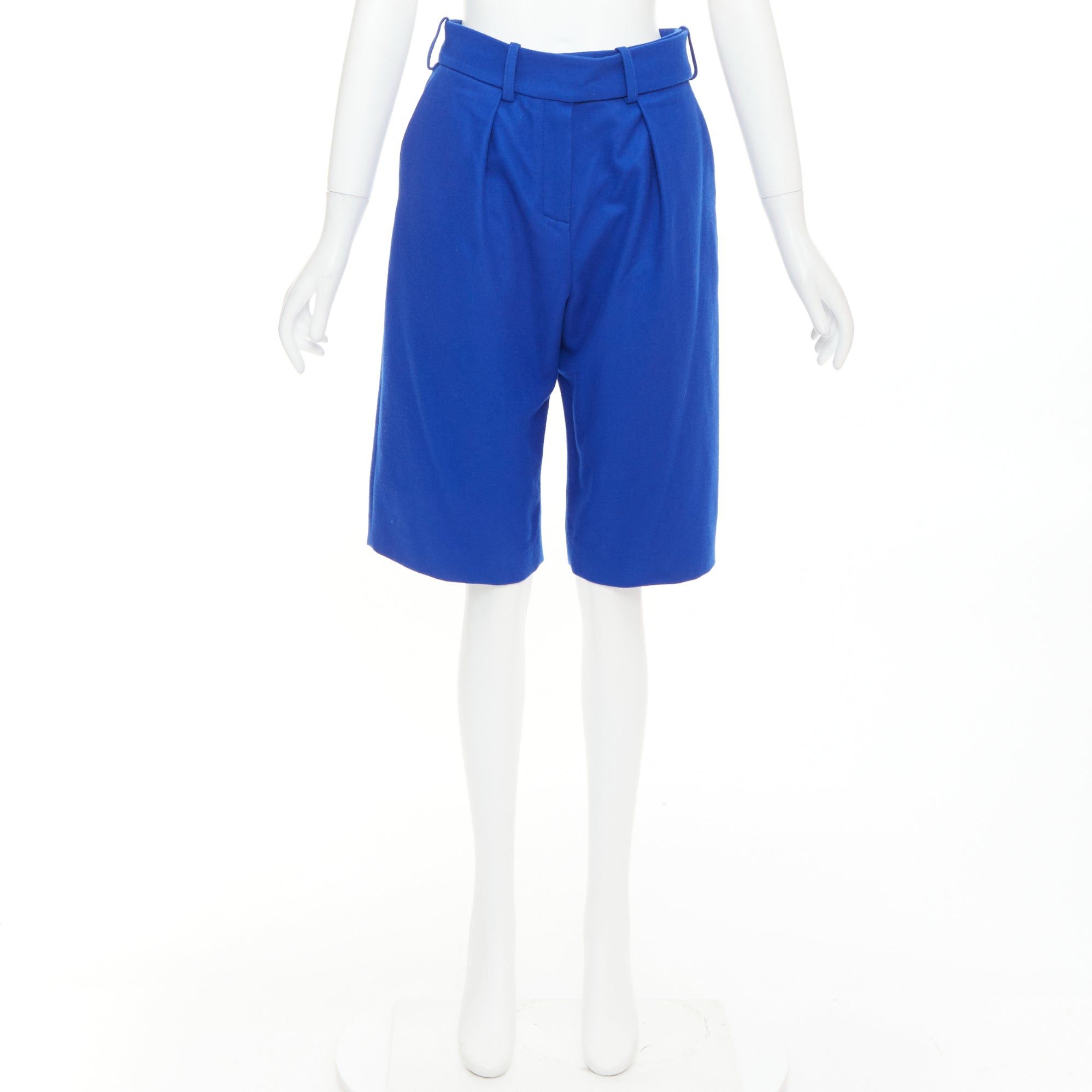 Alexandre Vauthier ALEXANDRE VAUTHIER COUTURE AW2022 Runway eletric blue wool felt wide bermuda shorts Size 26" / US 2 / IT 38 - 10 Thumbnail