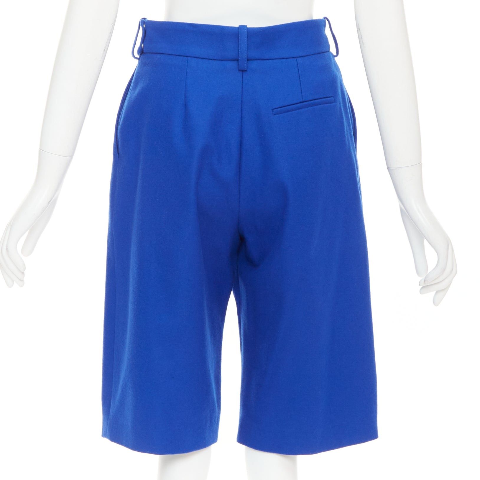 Alexandre Vauthier ALEXANDRE VAUTHIER COUTURE AW2022 Runway eletric blue wool felt wide bermuda shorts Size 26" / US 2 / IT 38 - 5 Thumbnail