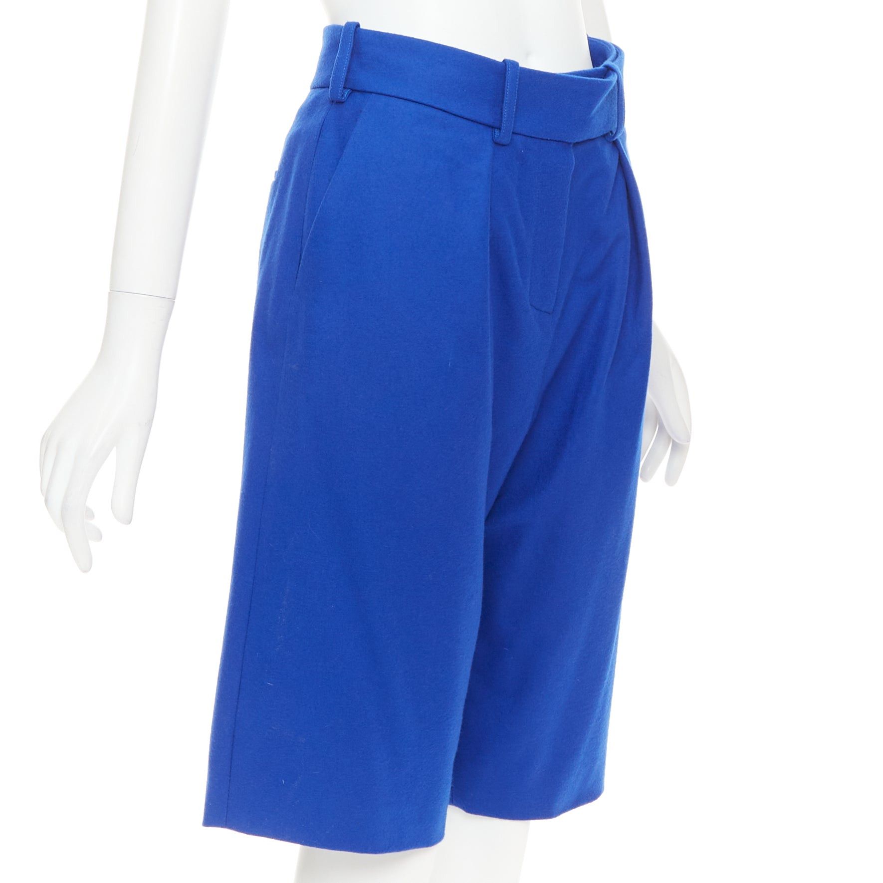 Alexandre Vauthier ALEXANDRE VAUTHIER COUTURE AW2022 Runway eletric blue wool felt wide bermuda shorts Size 26" / US 2 / IT 38 - 3 Thumbnail
