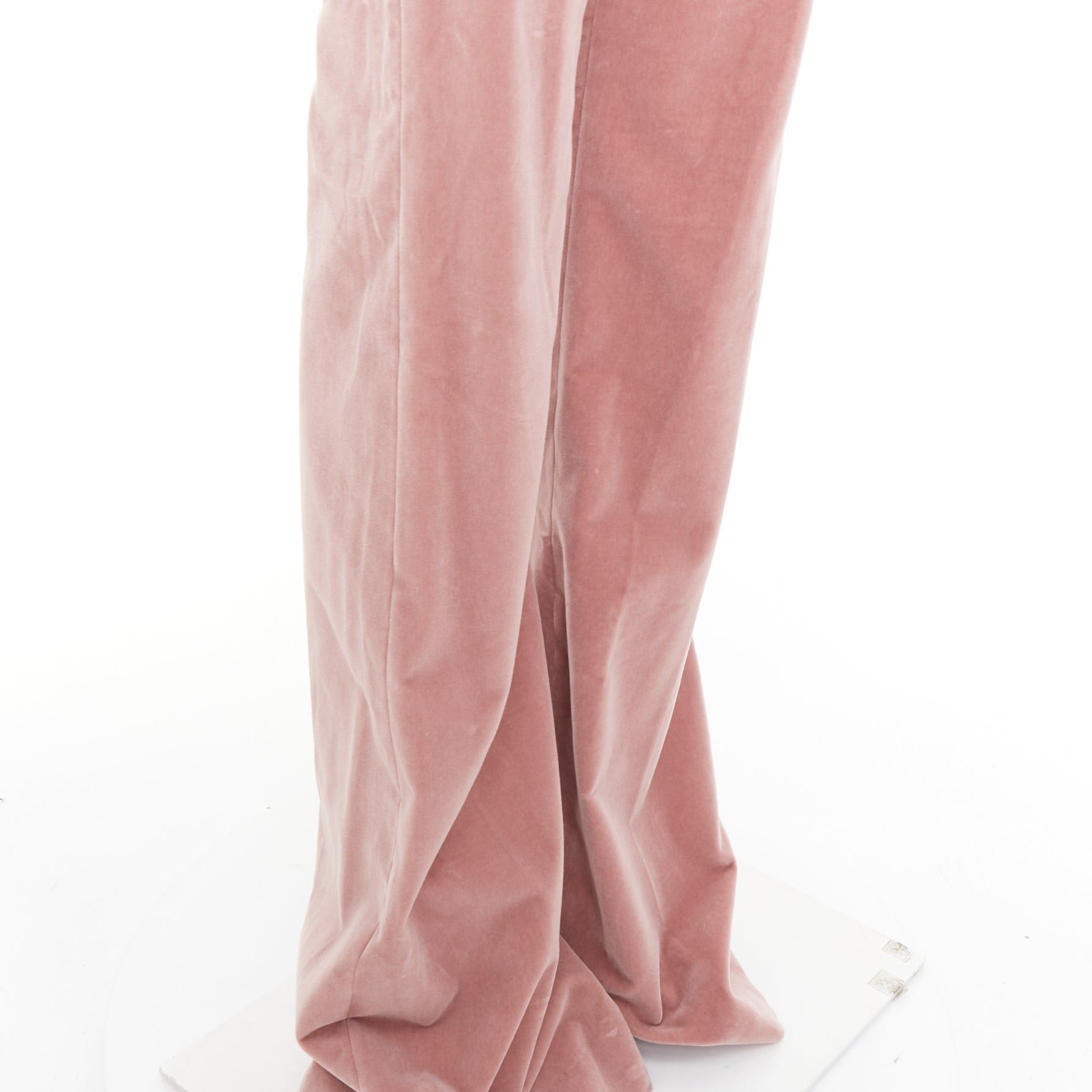 Alexandre Vauthier ALEXANDRE VAUTHIER blush pink velvet high waisted extra flare pants Size 26" / US 2 / IT 38 - 7 Thumbnail