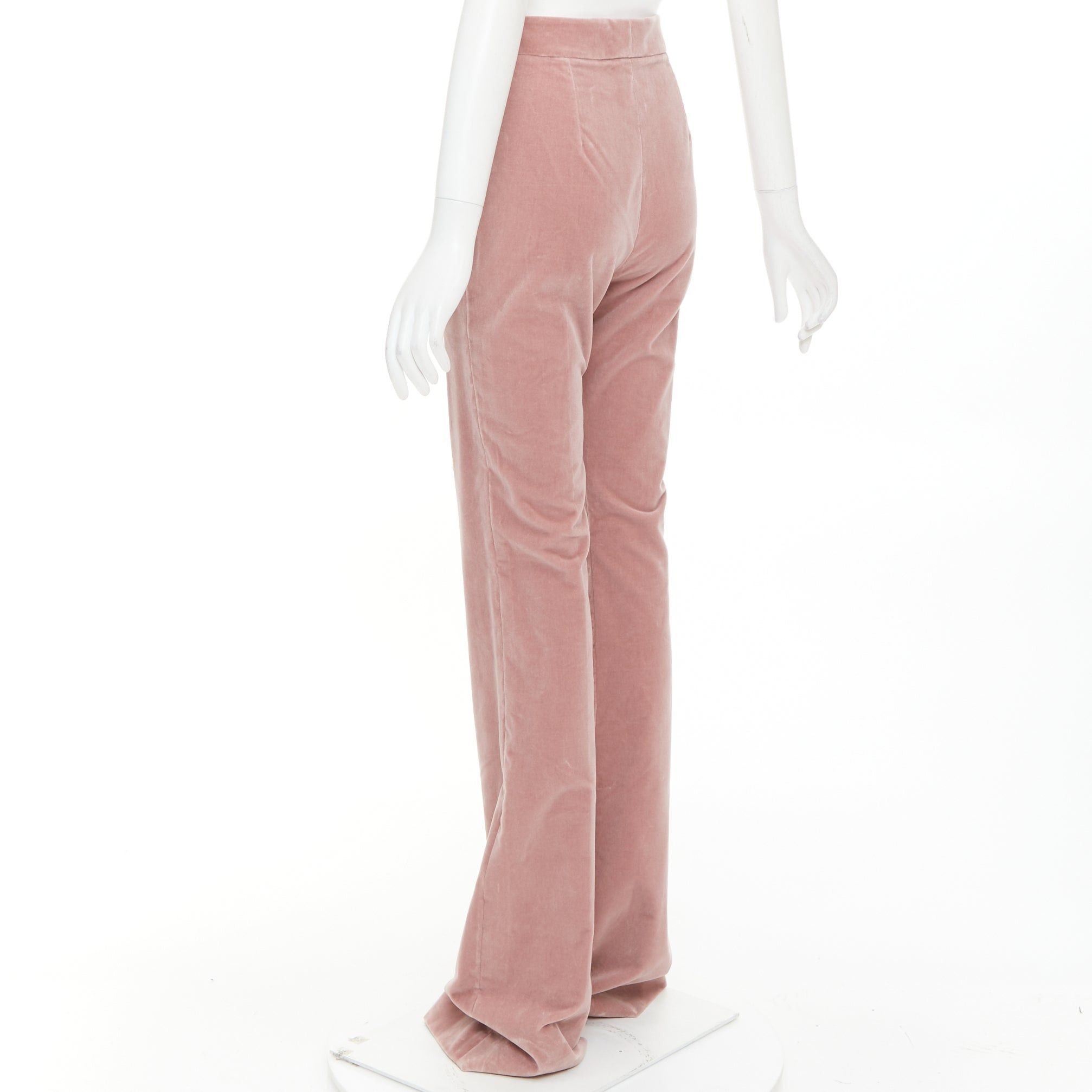 Alexandre Vauthier ALEXANDRE VAUTHIER blush pink velvet high waisted extra flare pants Size 26" / US 2 / IT 38 - 6 Thumbnail
