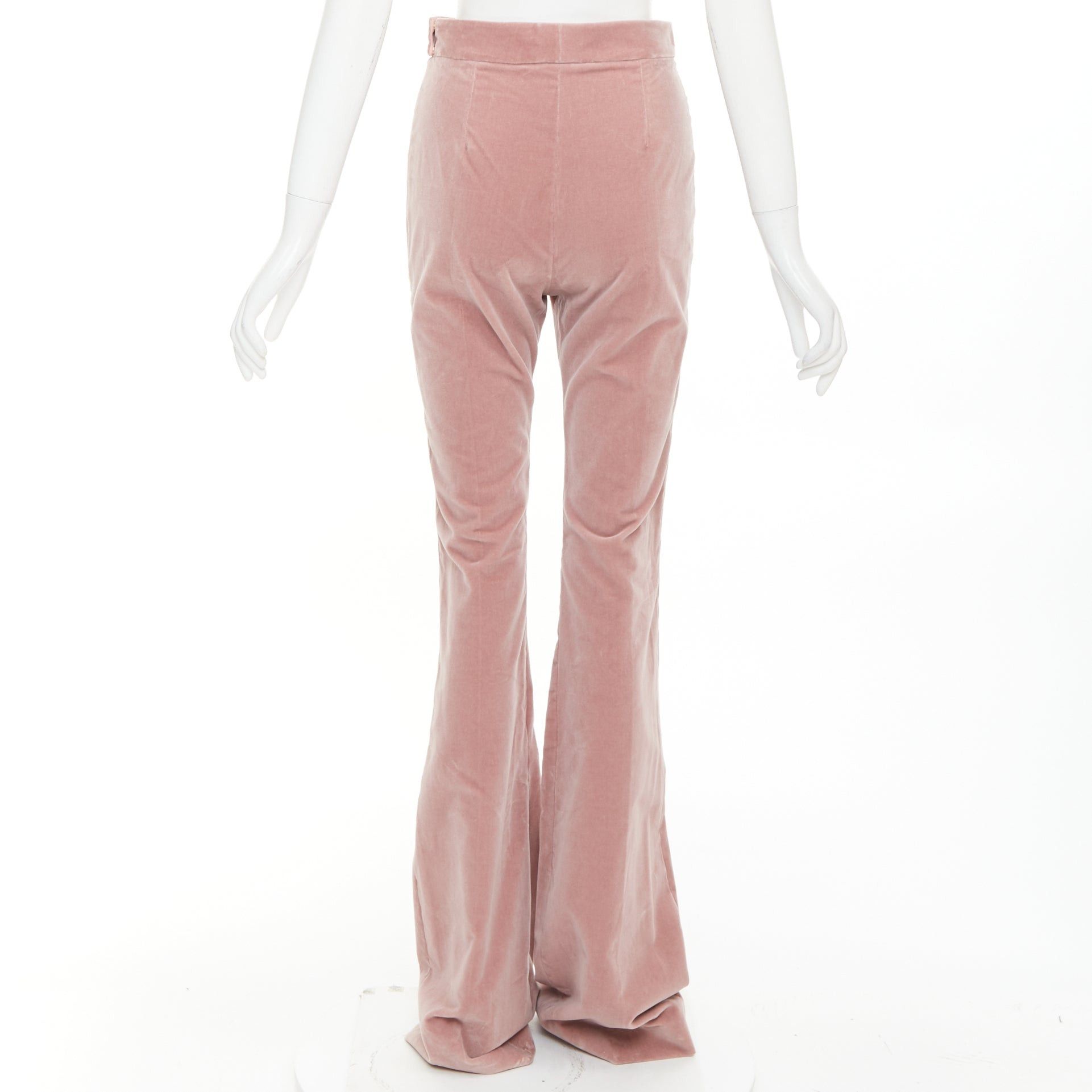 Alexandre Vauthier ALEXANDRE VAUTHIER blush pink velvet high waisted extra flare pants Size 26" / US 2 / IT 38 - 5 Thumbnail