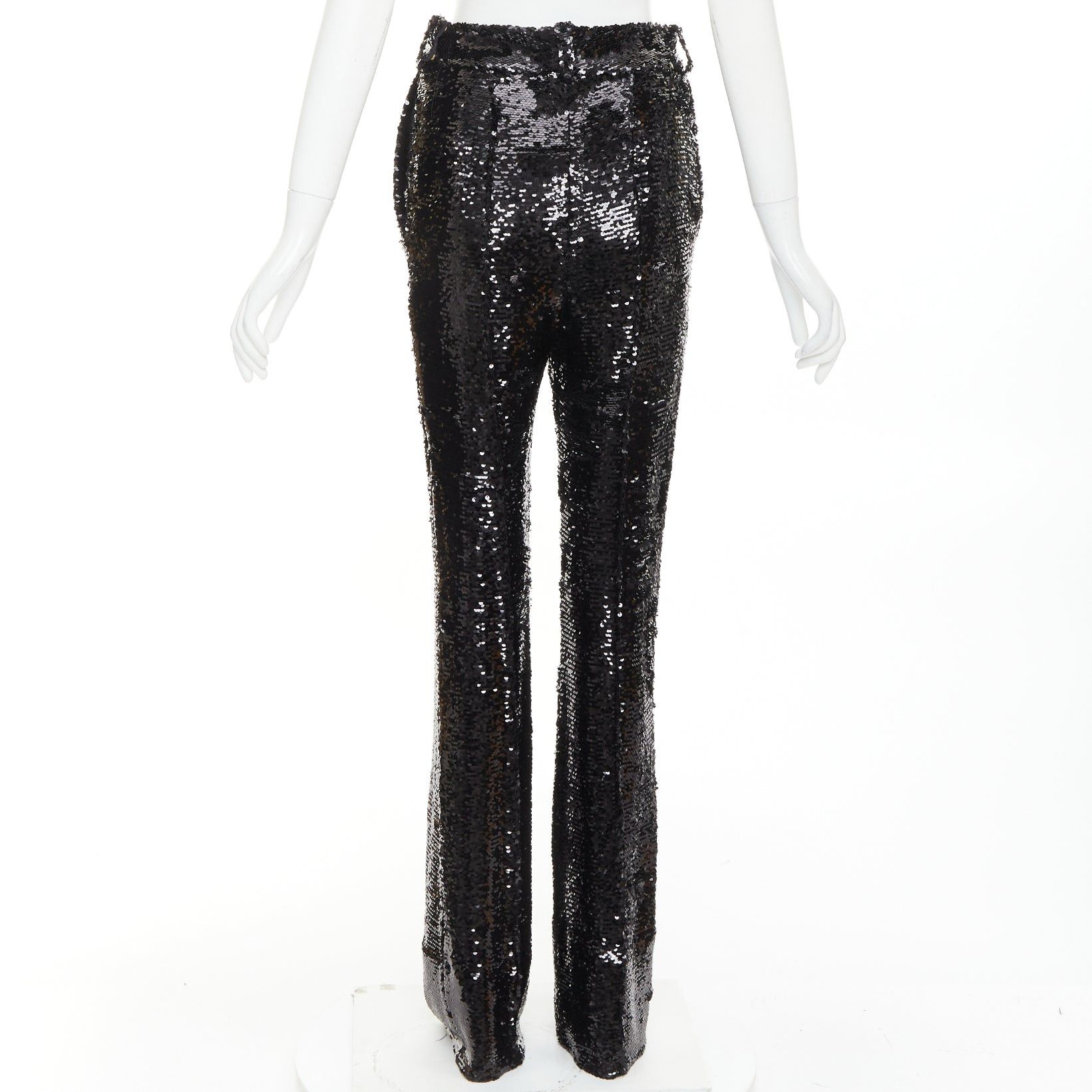 Alexandre Vauthier ALEXANDRE VAUTHIER COUTURE AW2020 Runway black paillettes high waist pleated straight pants Size 26" / US 2 / IT 38 - 5 Thumbnail