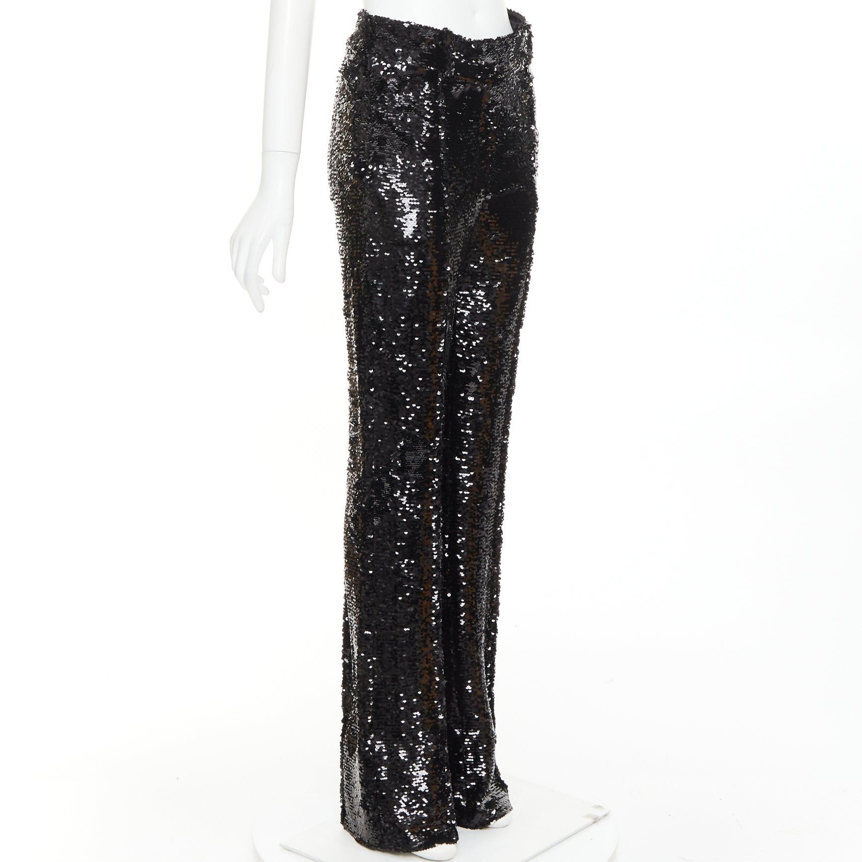 Alexandre Vauthier ALEXANDRE VAUTHIER COUTURE AW2020 Runway black paillettes high waist pleated straight pants Size 26" / US 2 / IT 38 - 3 Thumbnail