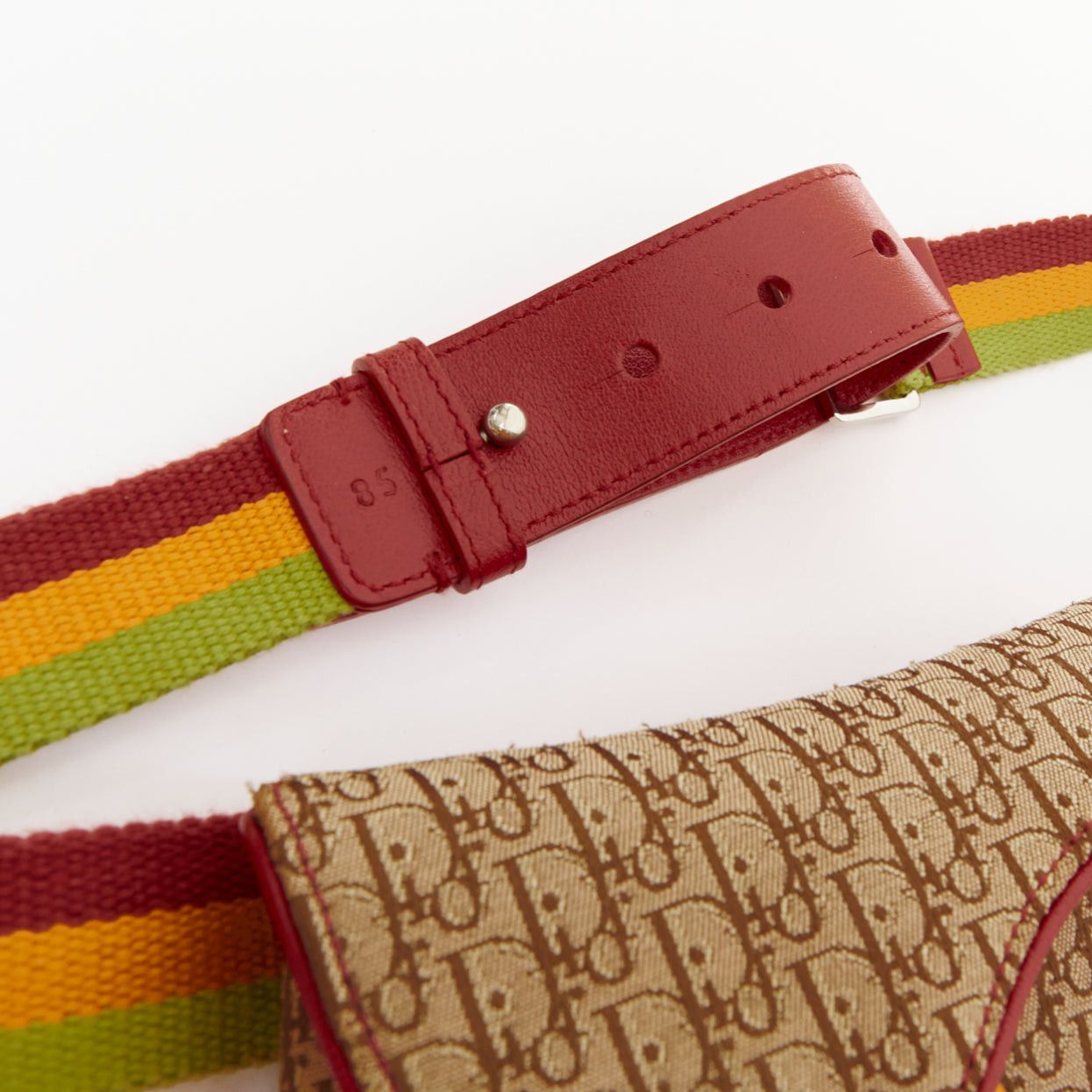 Dior rare CHRISTIAN DIOR John Galliano 2004 Rasta Trotter brown canvas monogram mini saddle belt bag Size ONE SIZE - 7 Thumbnail