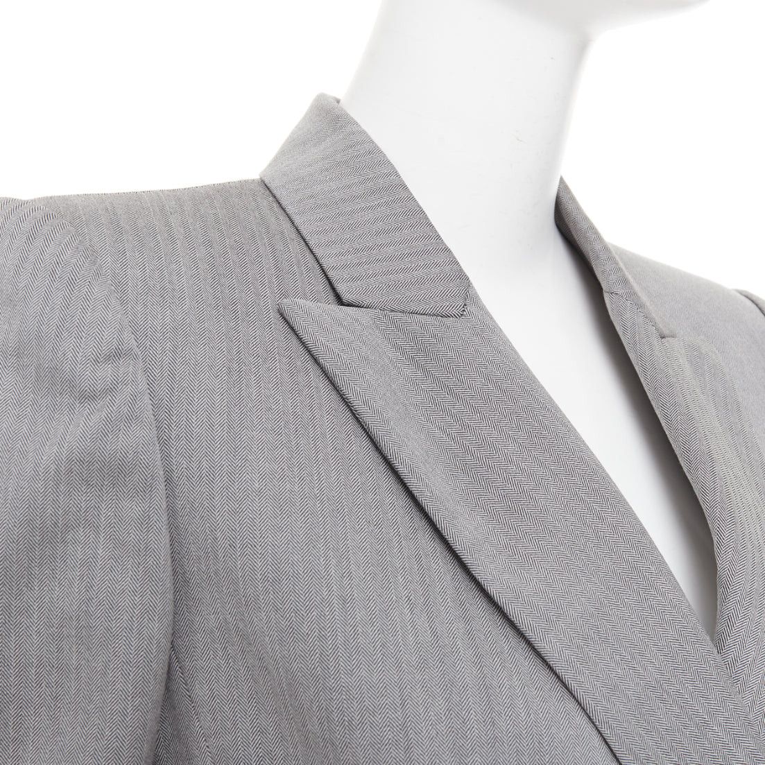 Alexander McQueen ALEXANDER MCQUEEN 2019 grey wool fuchsia pink lined peplum blazer jacket IT42 M Size M / US 6-8 / IT 42-44 - 8 Thumbnail