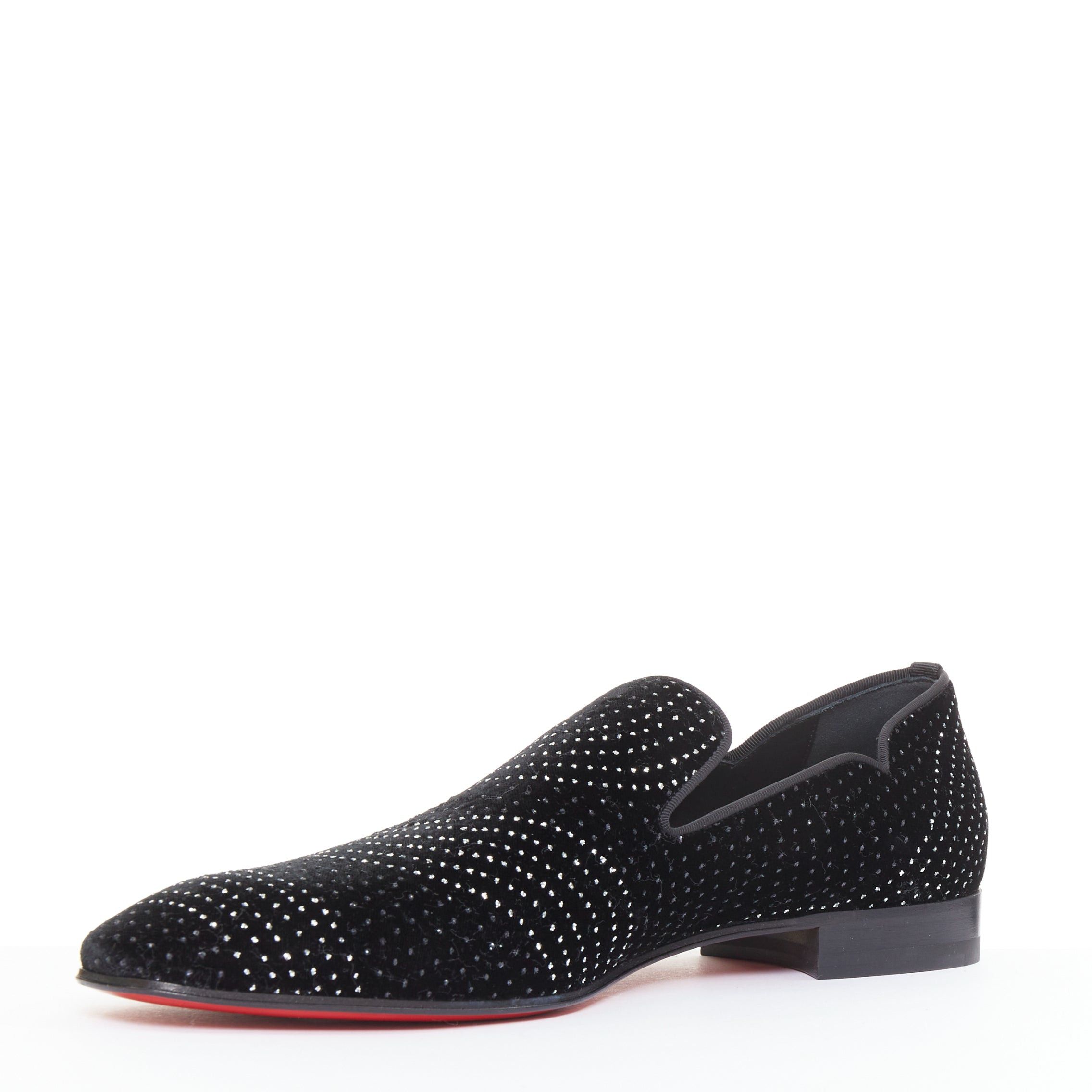 Christian Louboutin CHRISTIAN LOUBOUTIN Dandy Chick Orlato Flat Velvet River black silver glitter loafer EU42.5 US9.5 Size US 9.5 / EU 42-43 - 4 Thumbnail