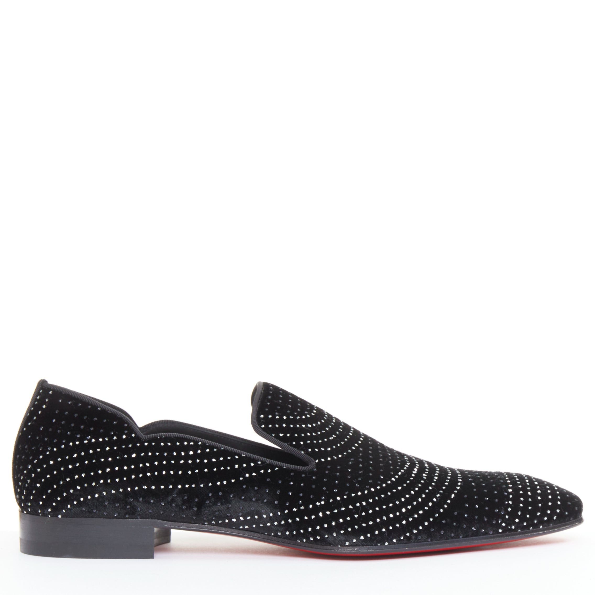 Christian Louboutin CHRISTIAN LOUBOUTIN Dandy Chick Orlato Flat Velvet River black silver glitter loafer EU42.5 US9.5 Size US 9.5 / EU 42-43 - 2 Thumbnail
