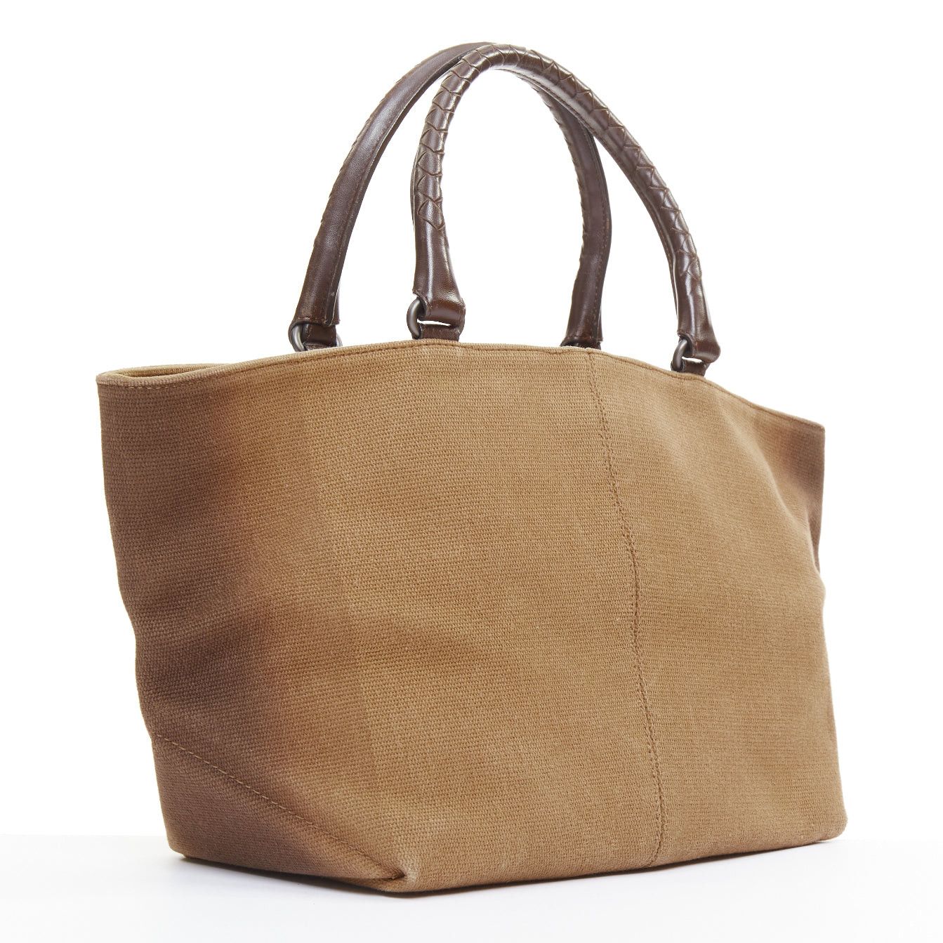 Bottega Veneta BOTTEGA VENETA gradient ombre brown canvas Intrecciato woven leather handle bag Size ONE SIZE - 3 Thumbnail