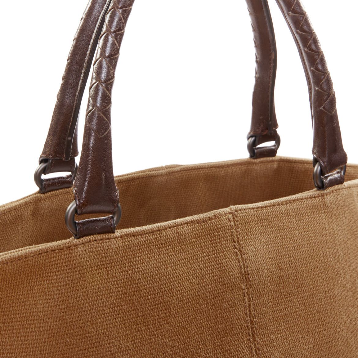 Bottega Veneta BOTTEGA VENETA gradient ombre brown canvas Intrecciato woven leather handle bag Size ONE SIZE - 7 Thumbnail