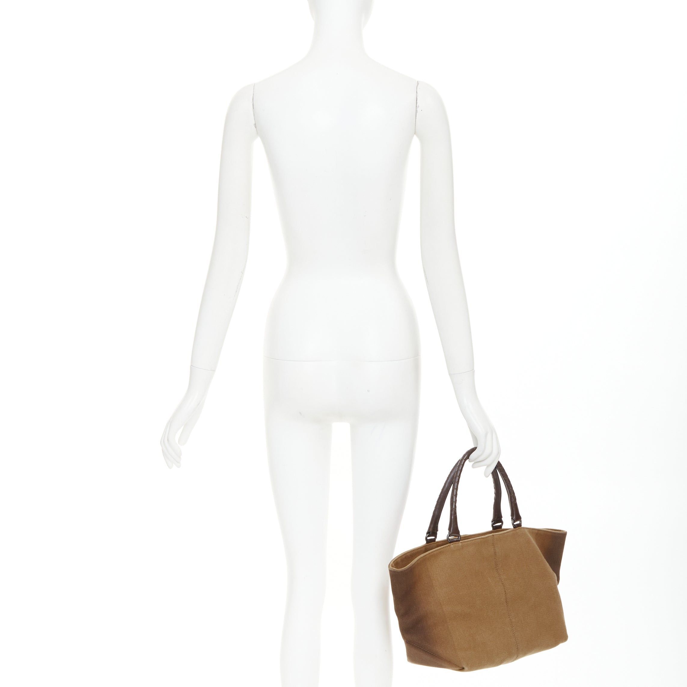 Bottega Veneta BOTTEGA VENETA gradient ombre brown canvas Intrecciato woven leather handle bag Size ONE SIZE - 2 Thumbnail
