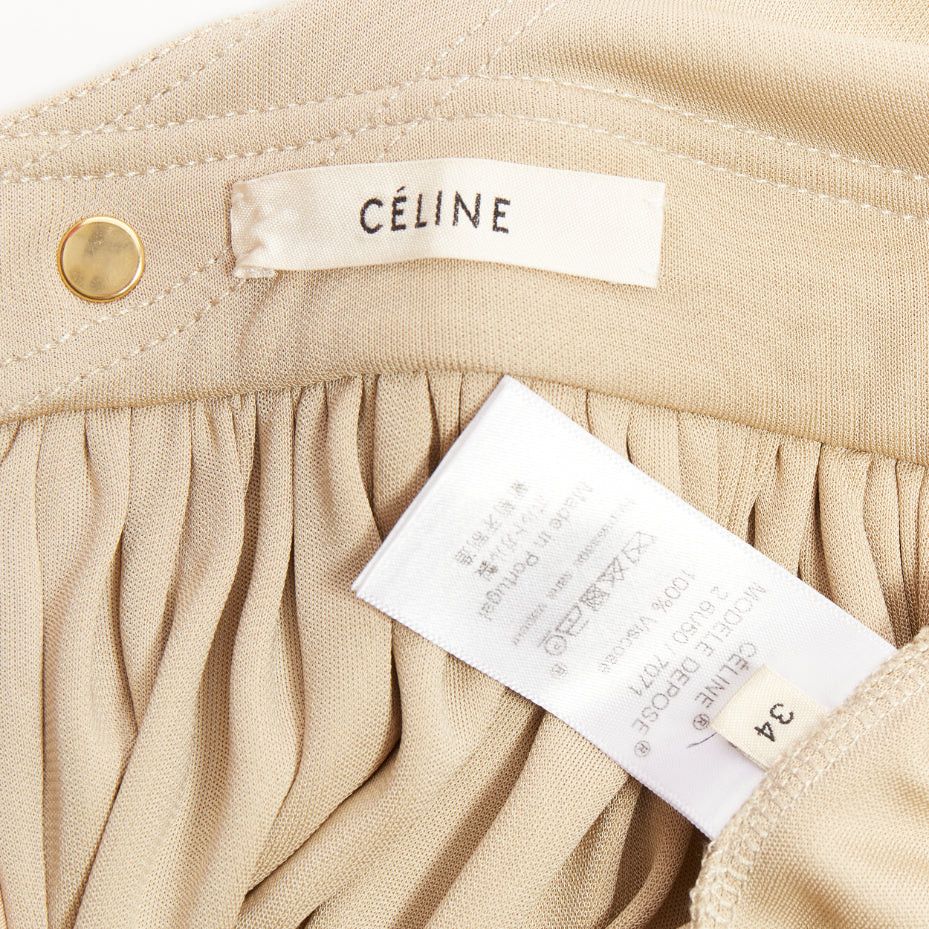 Celine OLD CELINE Phoebe Philo 2016 nude viscose open back tie pleated midi dress FR34 XS Size XS / US 0-2 / IT 36-38 - 8 Thumbnail