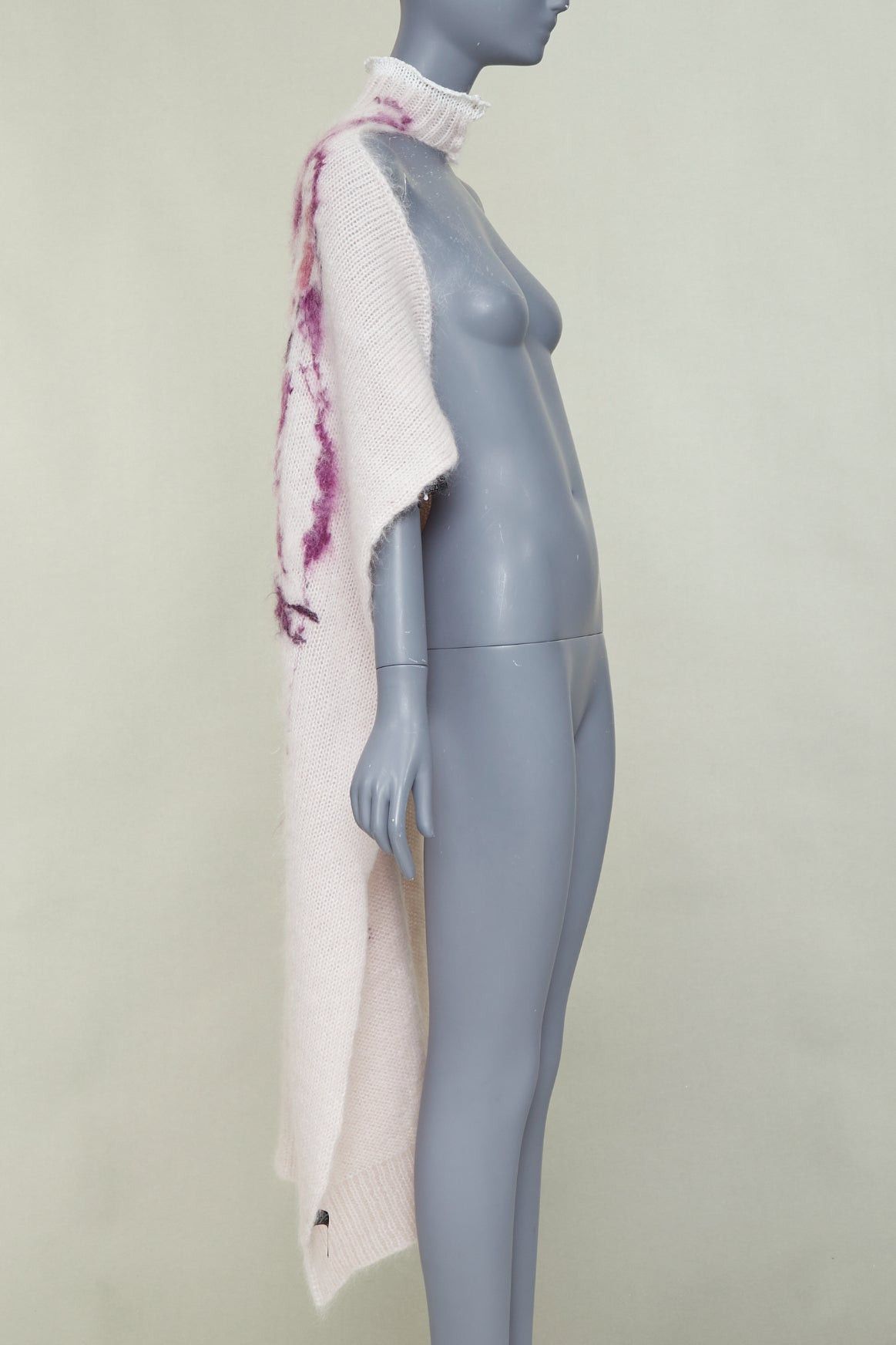 Raf Simons rare RAF SIMONS 2022 Philippe Vandenberg Hand Embroidered Painting Cape pink purple cape scarf Size M / US 6-8 / IT 42-44 - 5 Thumbnail
