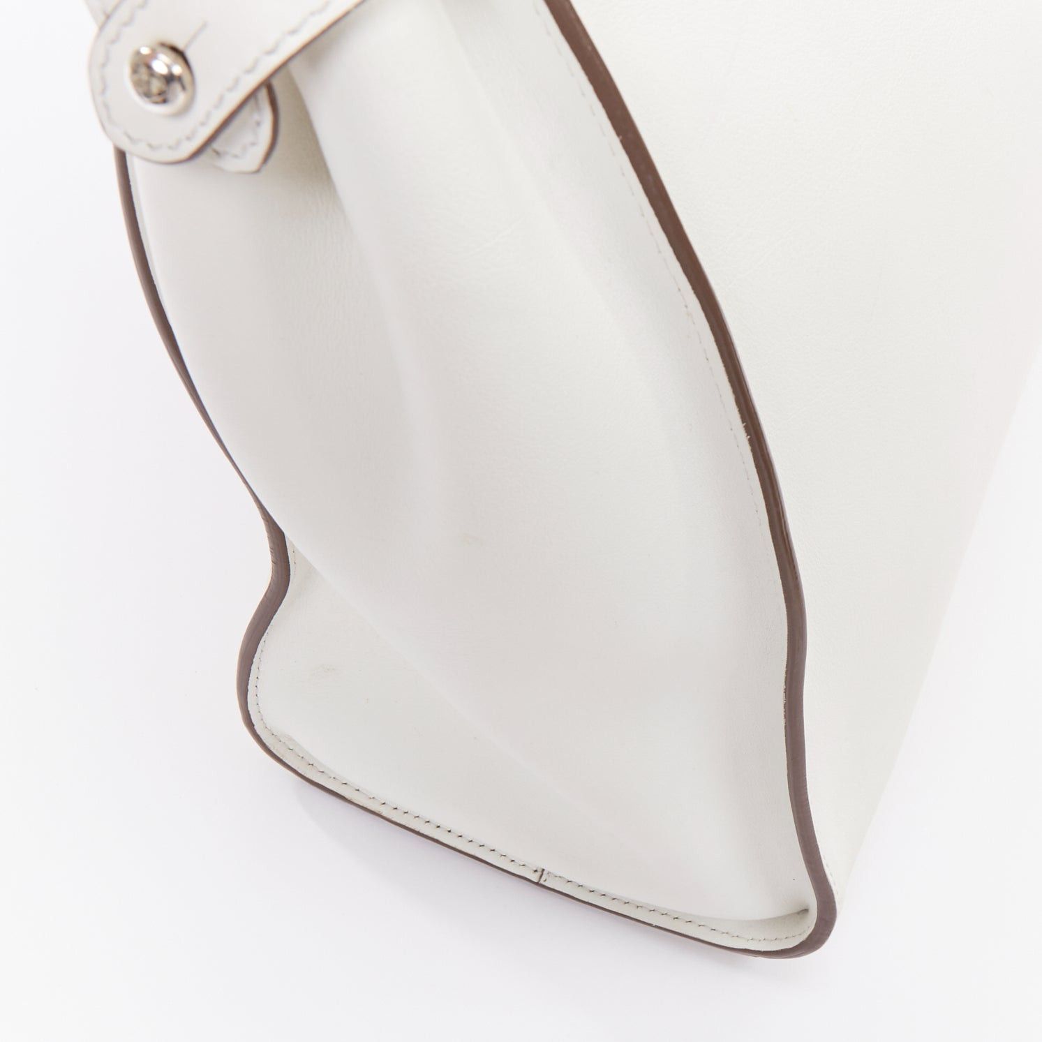 Fendi FENDI Peekaboo off white leather silver hardware Bug Monster fur eye lined bag Size ONE SIZE - 8 Thumbnail