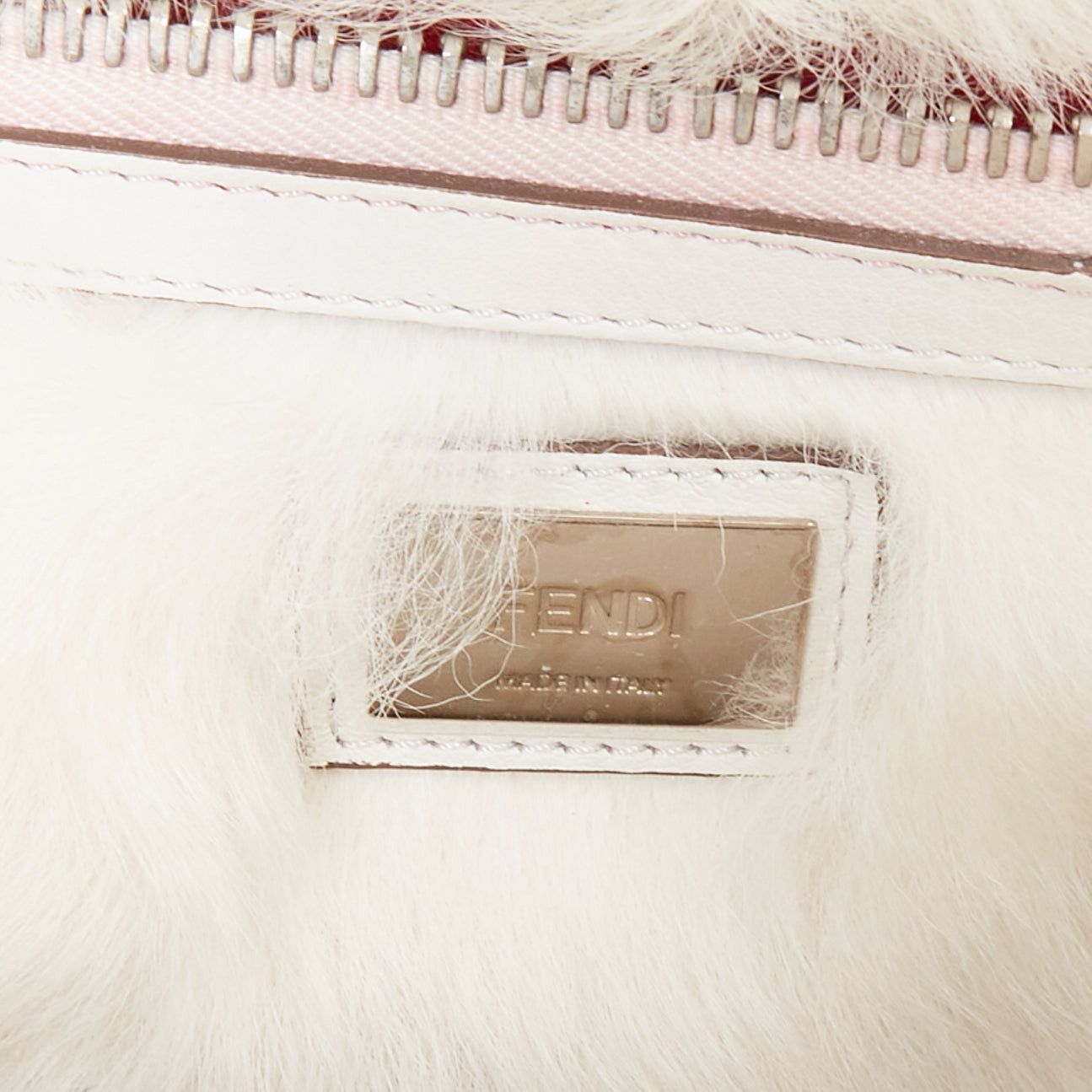 Fendi FENDI Peekaboo off white leather silver hardware Bug Monster fur eye lined bag Size ONE SIZE - 10 Thumbnail