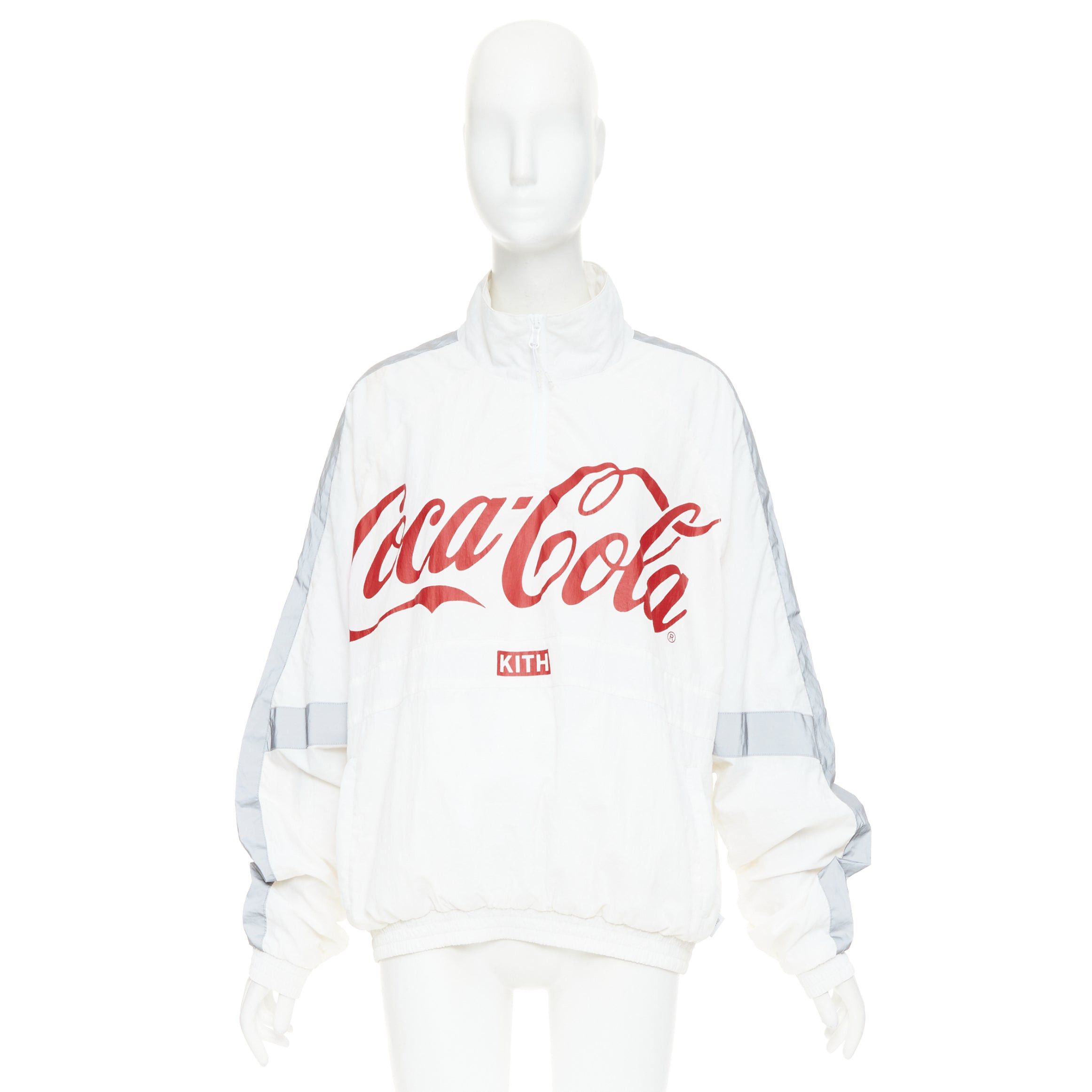 Kith KITH COCA COLA 2019 cream grey reflective accents nylon red logo quarter zip track sweatshirt S Size US S / EU 44-46 / 1 - 9 Thumbnail