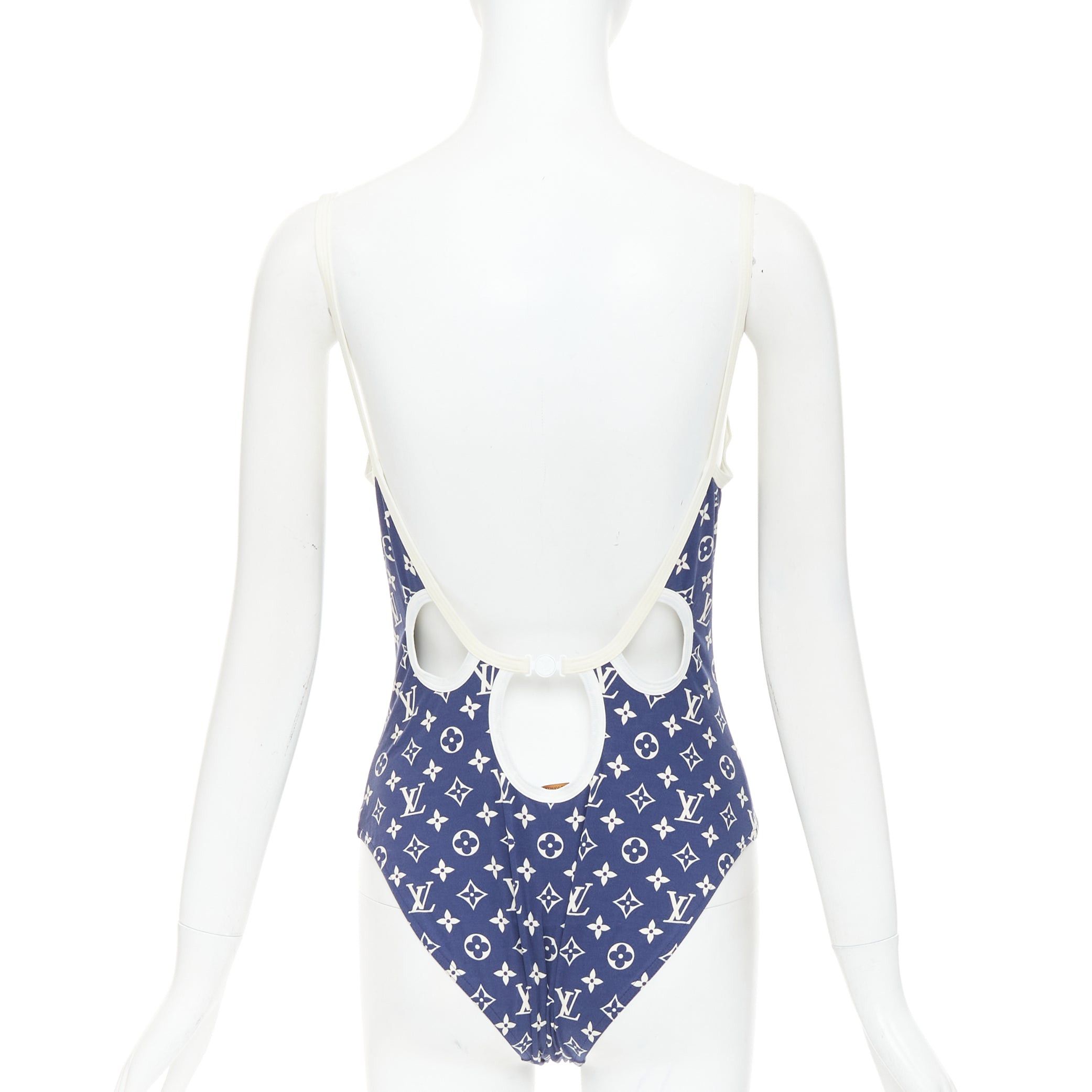 Louis Vuitton LOUIS VUITTON 2020 Escale blue white monogram one piece swimsuit FR38 M Size ONE SIZE - 5 Thumbnail