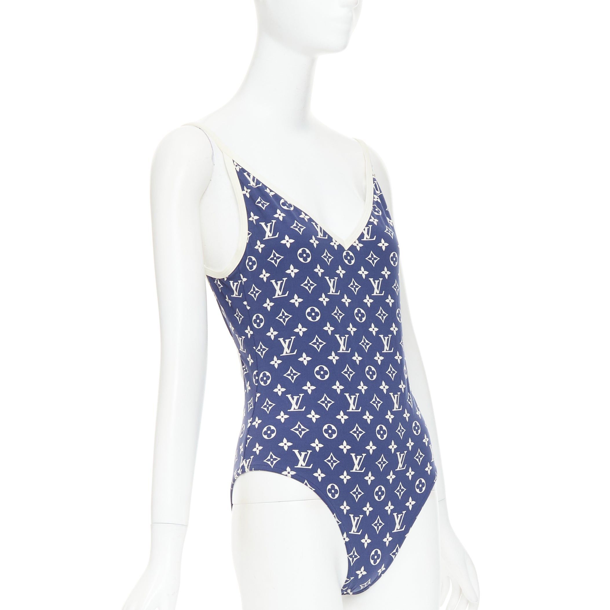 Louis Vuitton LOUIS VUITTON 2020 Escale blue white monogram one piece swimsuit FR38 M Size ONE SIZE - 3 Thumbnail