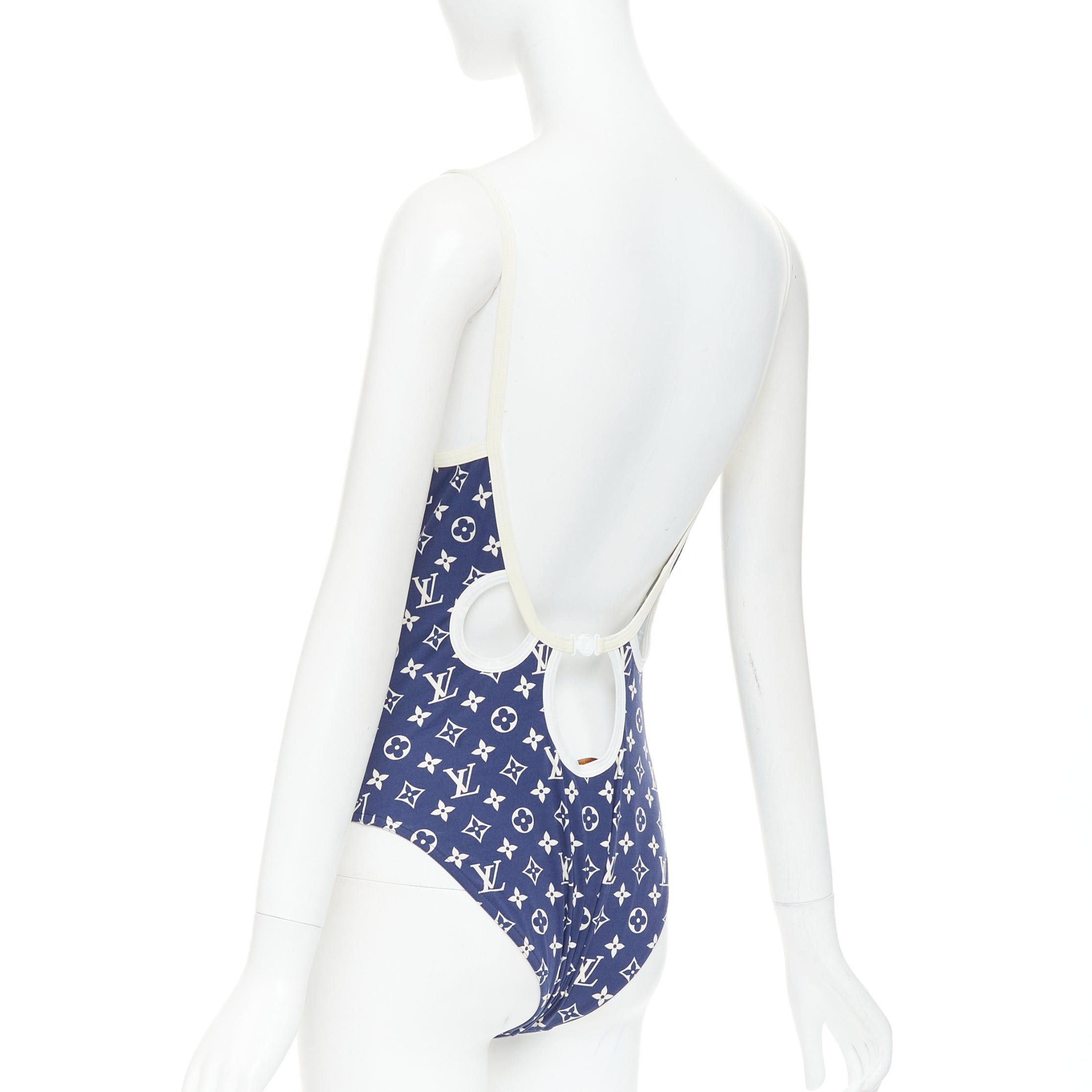 Louis Vuitton LOUIS VUITTON 2020 Escale blue white monogram one piece swimsuit FR38 M Size ONE SIZE - 6 Thumbnail