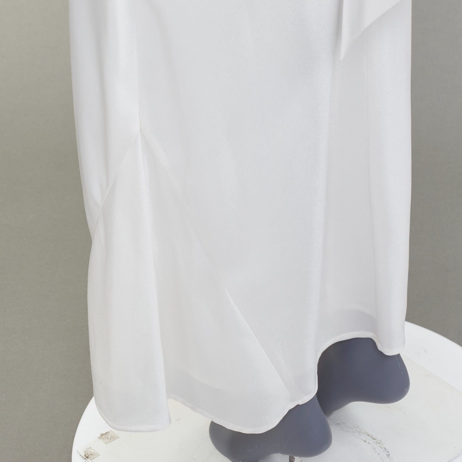 Galvan GALVAN Pandora Bridal ivory white satin halter neck drape sash midi evening dress FR38 S Size M / US 6-8 / IT 42-44 - 7 Thumbnail