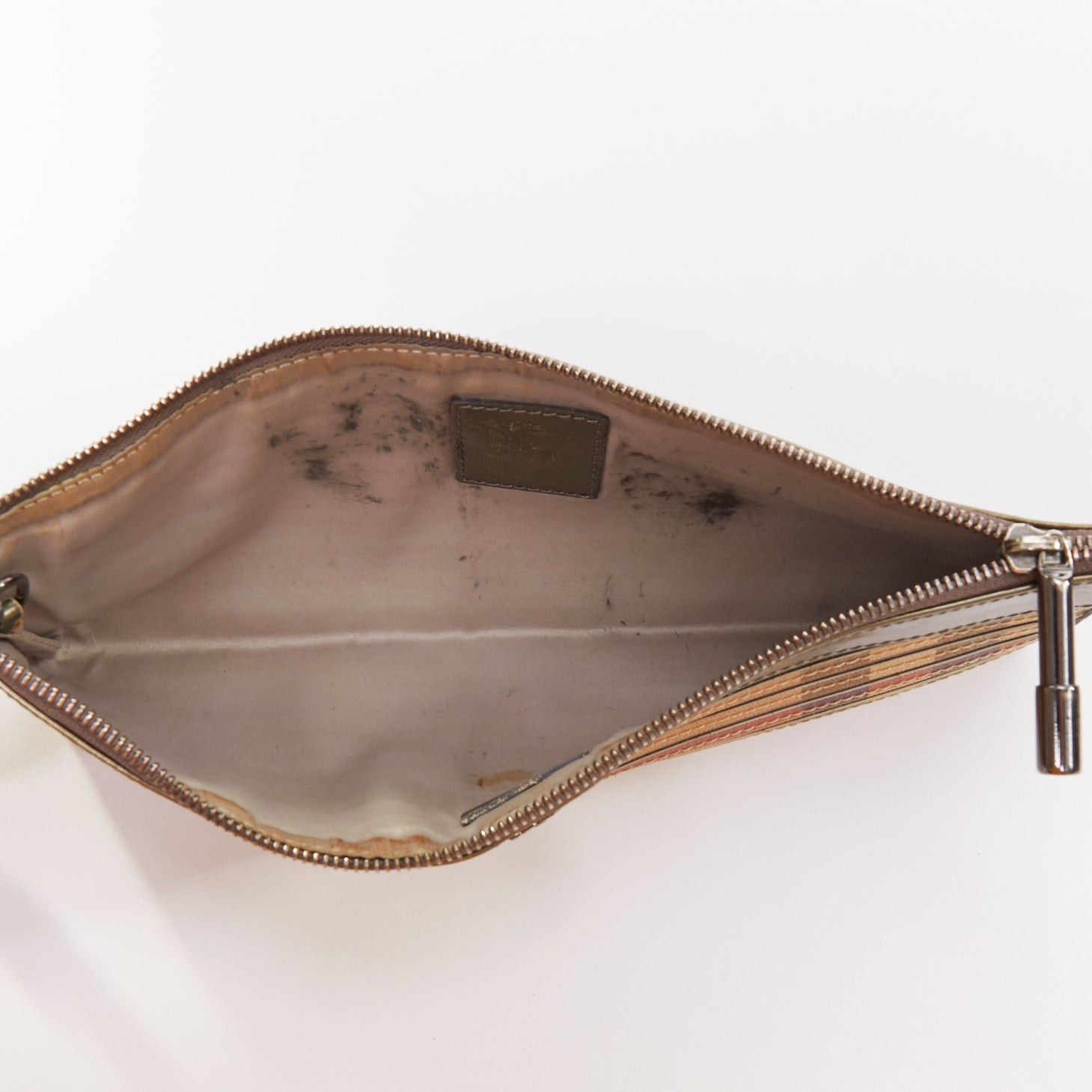 Burberry BURBERRY Nova Check metallic gold leather House Check applique zip clutch wristlet Size ONE SIZE - 9 Thumbnail