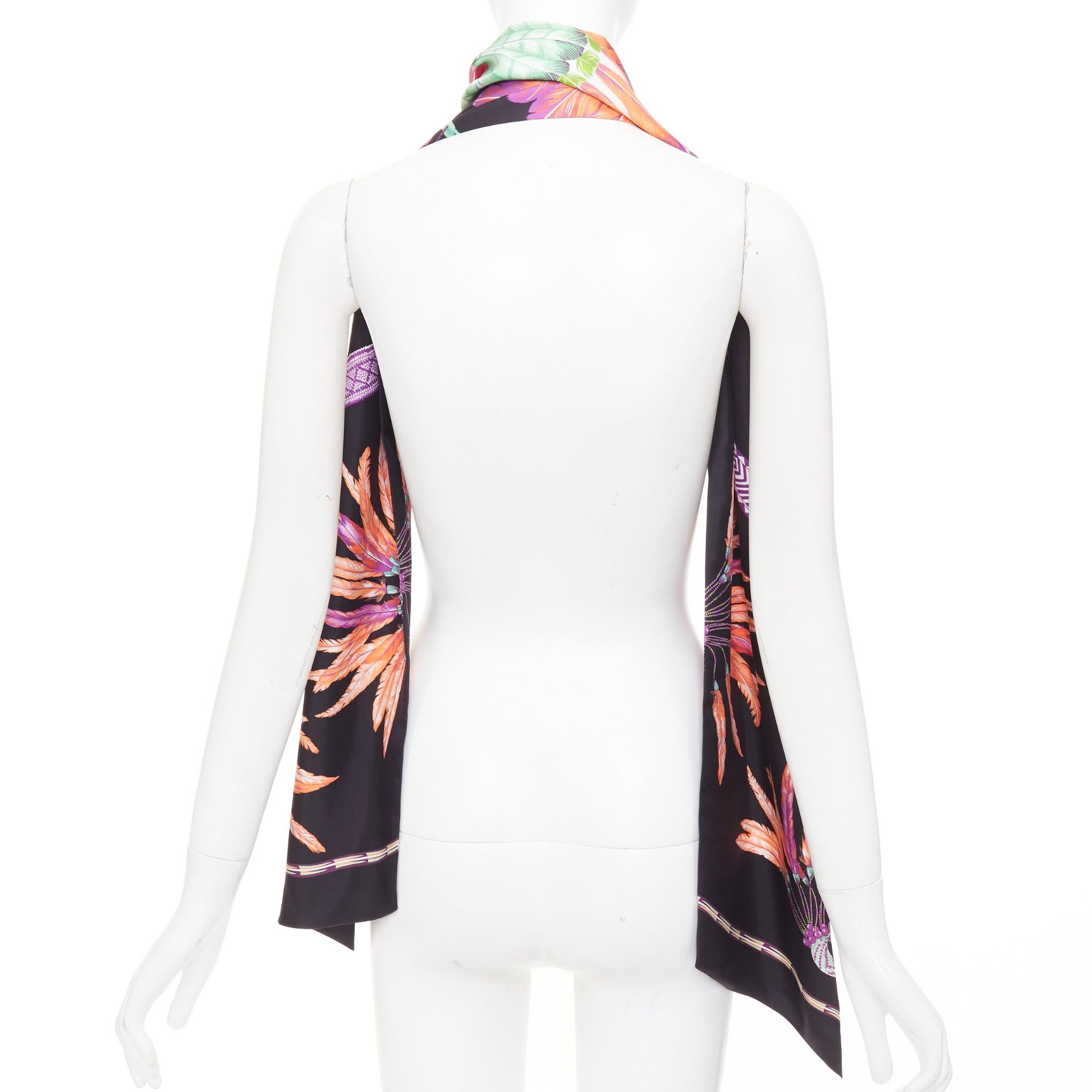 Hermes HERMES 100% silk twill Brazil Laurence Bourthoumieux bird of paradise print Maxi Twilly scarf Size ONE SIZE - 6 Thumbnail