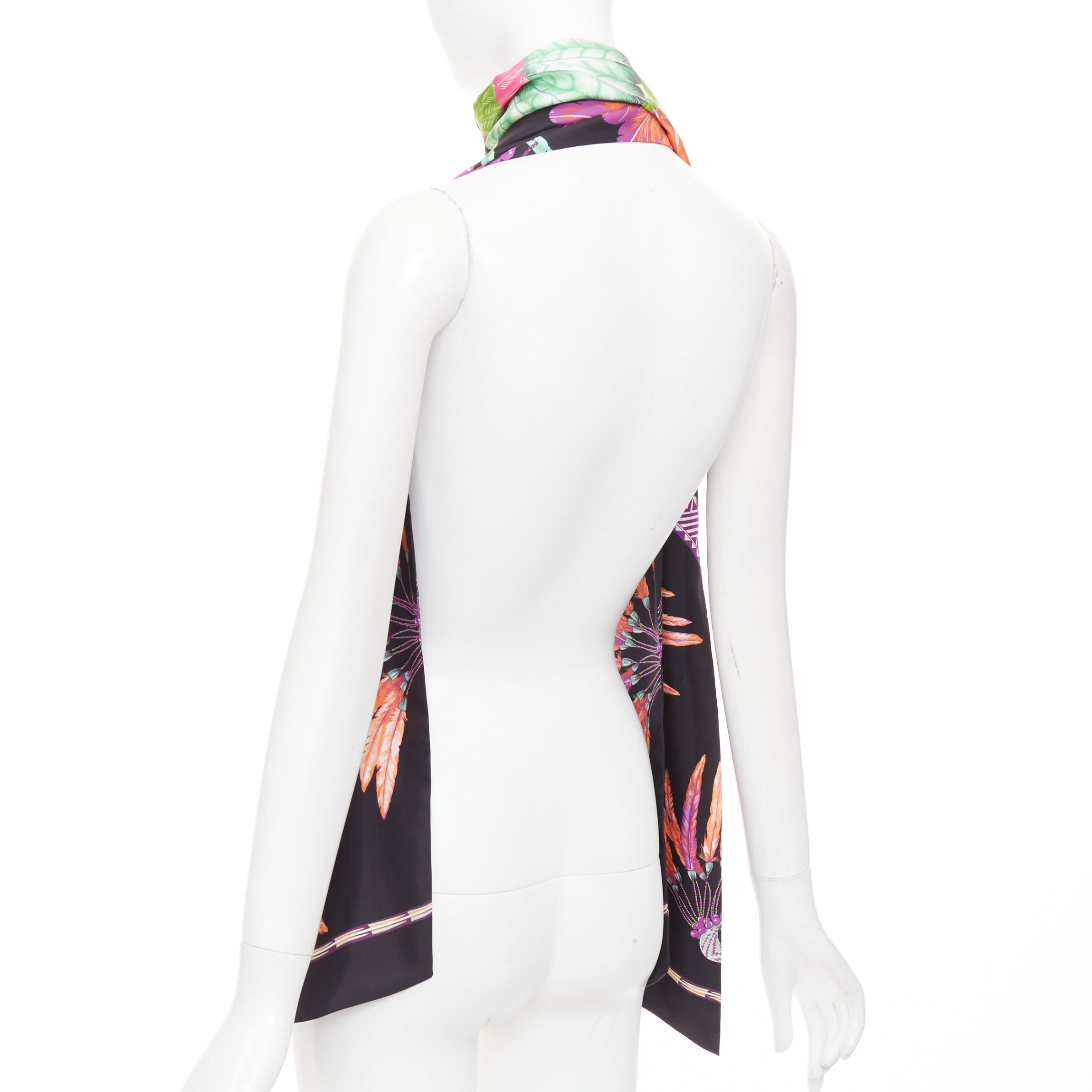 Hermes HERMES 100% silk twill Brazil Laurence Bourthoumieux bird of paradise print Maxi Twilly scarf Size ONE SIZE - 5 Thumbnail