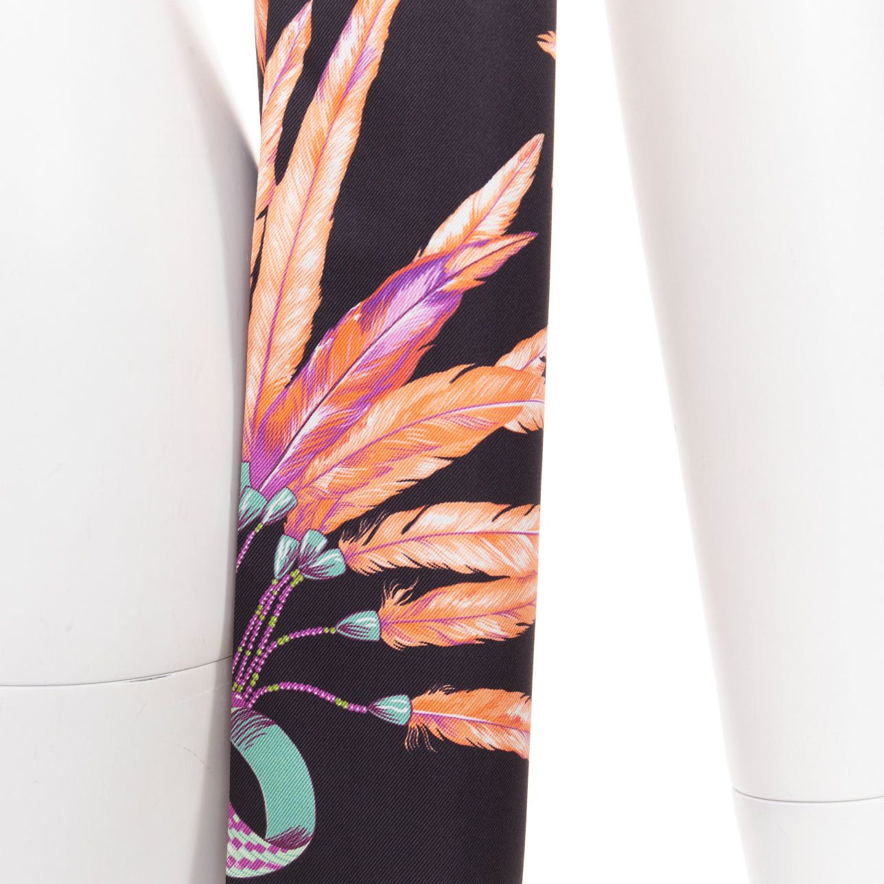 Hermes HERMES 100% silk twill Brazil Laurence Bourthoumieux bird of paradise print Maxi Twilly scarf Size ONE SIZE - 8 Thumbnail