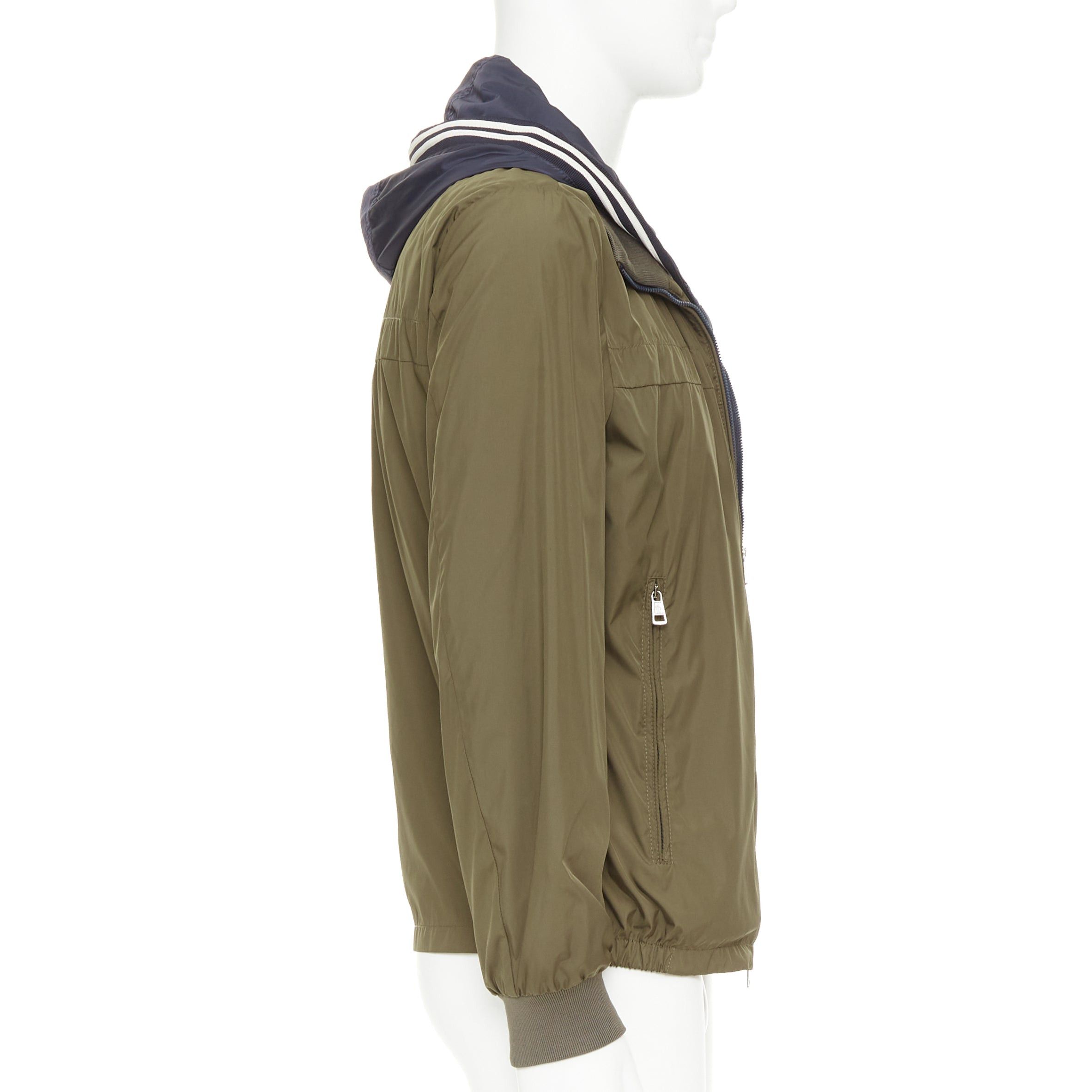 Moncler MONCLER Albert Giubbotto khaki green blue nylon layered hooded windbreaker Sz.3 L Size US L / EU 52-54 / 3 - 5 Thumbnail