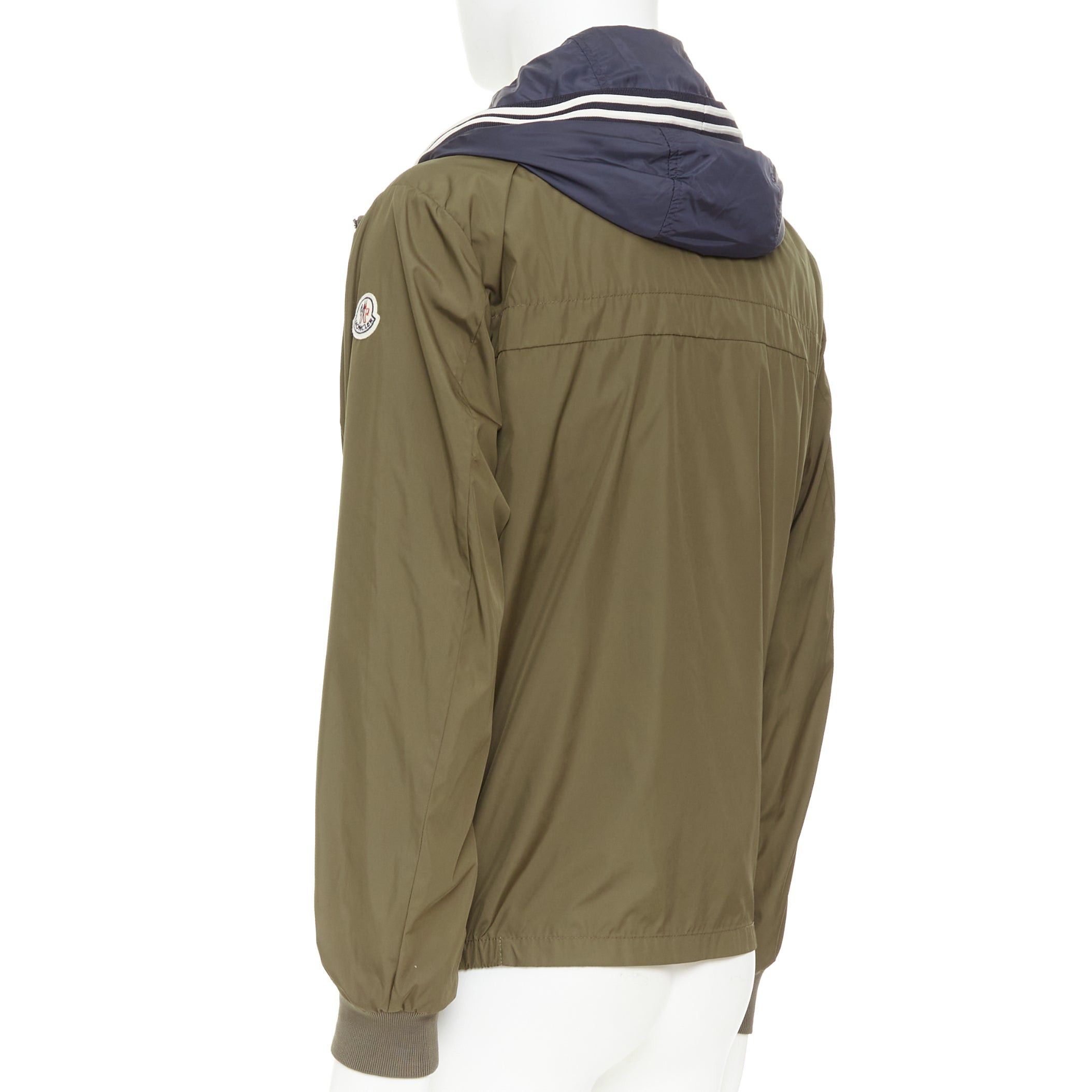 Moncler MONCLER Albert Giubbotto khaki green blue nylon layered hooded windbreaker Sz.3 L Size US L / EU 52-54 / 3 - 7 Thumbnail