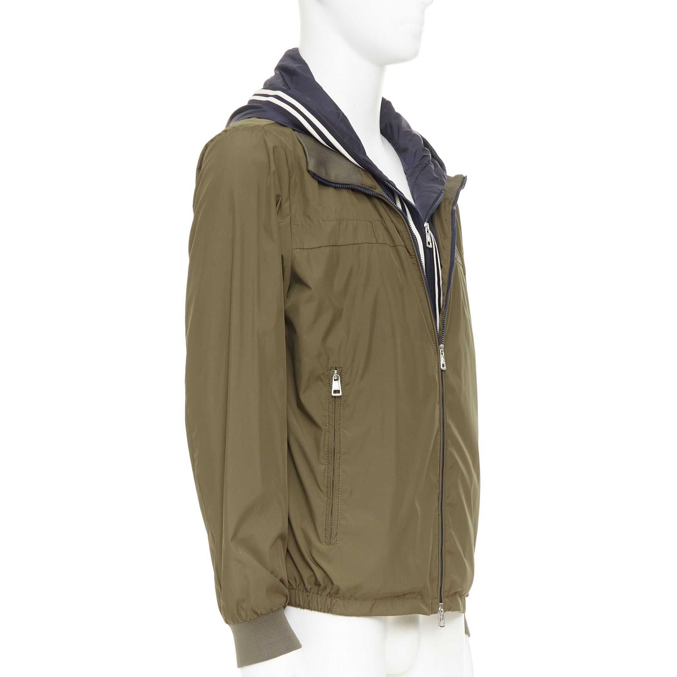 Moncler MONCLER Albert Giubbotto khaki green blue nylon layered hooded windbreaker Sz.3 L Size US L / EU 52-54 / 3 - 4 Thumbnail