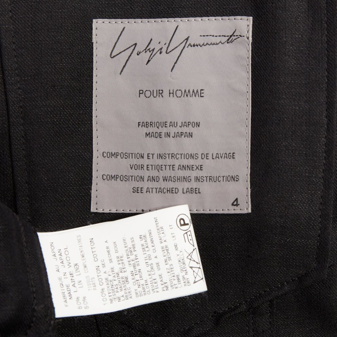 Yohji Yamamoto YOHJI YAMAMOTO Pour Homme black wool linen layered cropped trucker jacket JP4 XL Size US XL / EU 56 / 4 - 8 Thumbnail