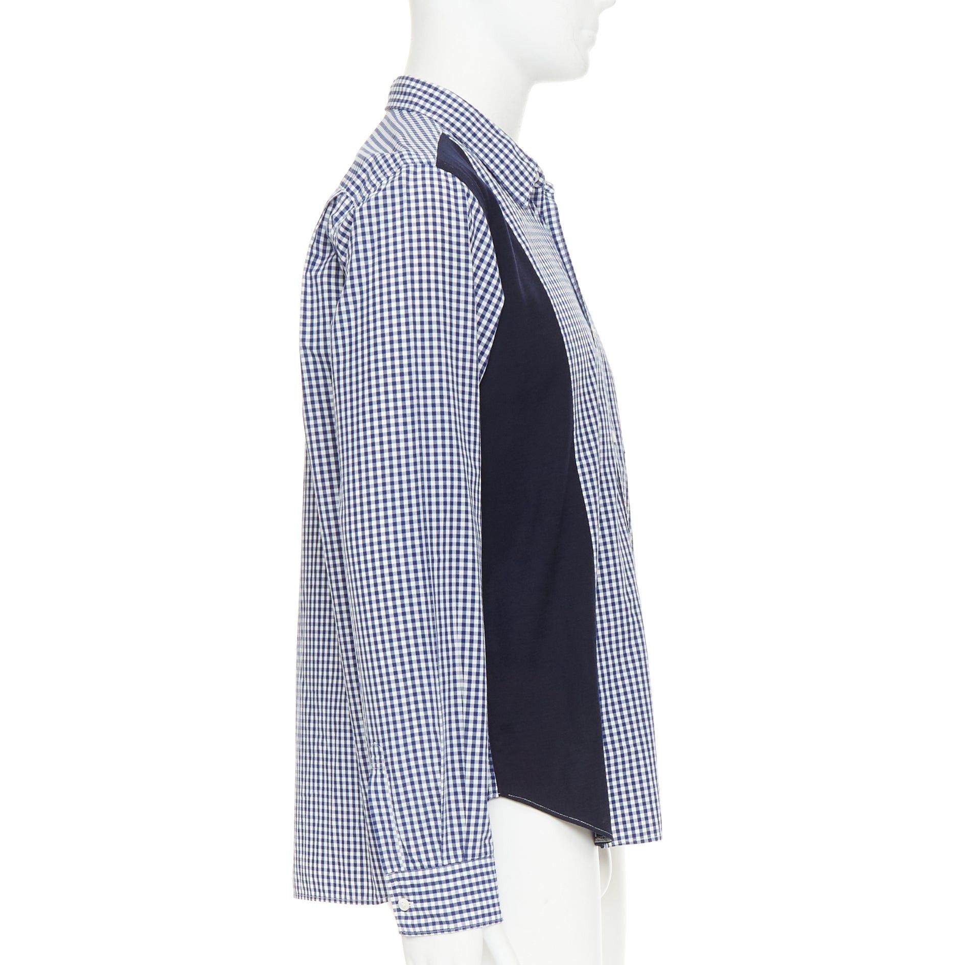 Comme des Garcons COMME DES GARCONS SHIRT 2010 white blue patchwork gingham cotton wool shirt L Size US L / EU 52-54 / 3 - 4 Thumbnail