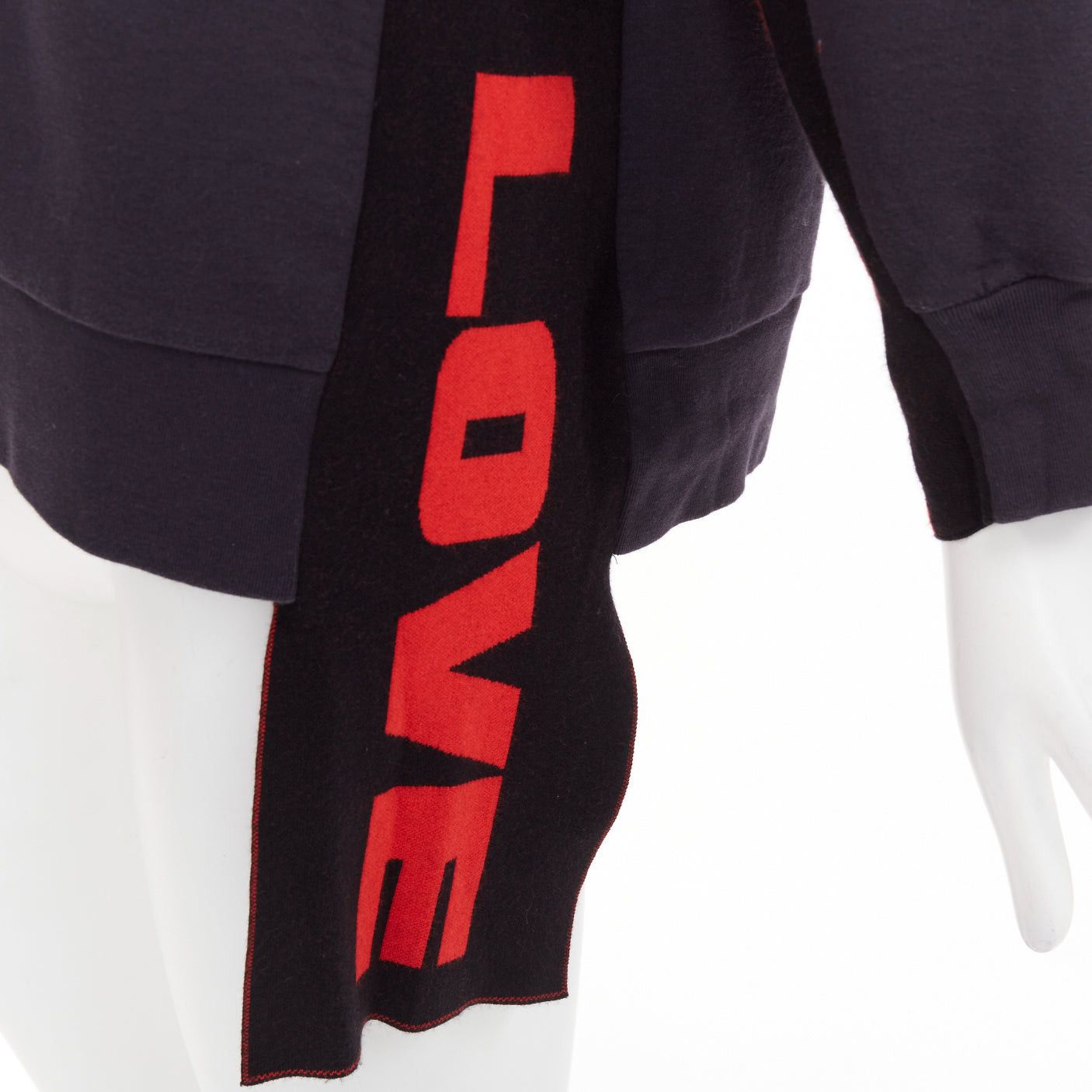 Stella McCartney STELLA MCCARTNEY 2017 All is Love trim high low hem drawstring hoodie IT36 XXS Size XS / US 0-2 / IT 36-38 - 2 Thumbnail