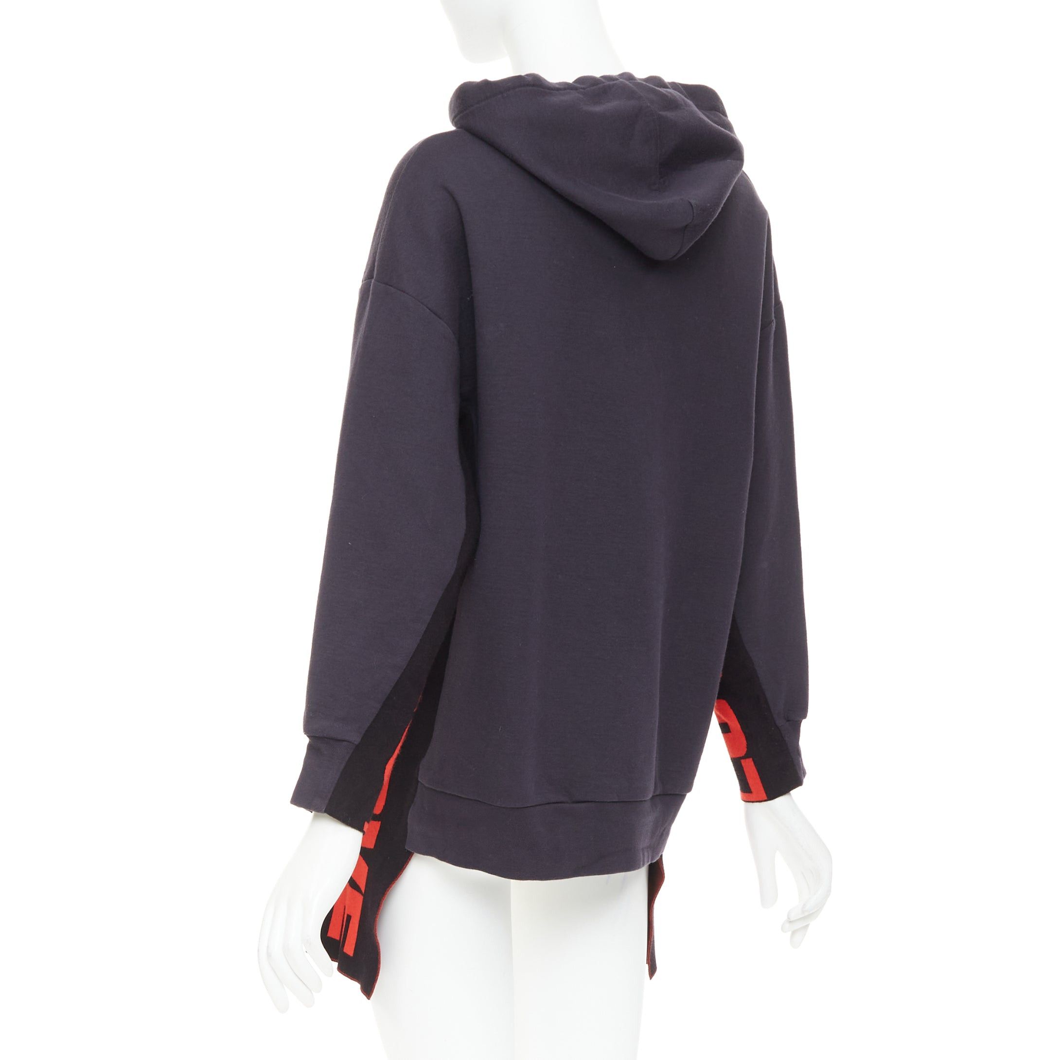 Stella McCartney STELLA MCCARTNEY 2017 All is Love trim high low hem drawstring hoodie IT36 XXS Size XS / US 0-2 / IT 36-38 - 6 Thumbnail
