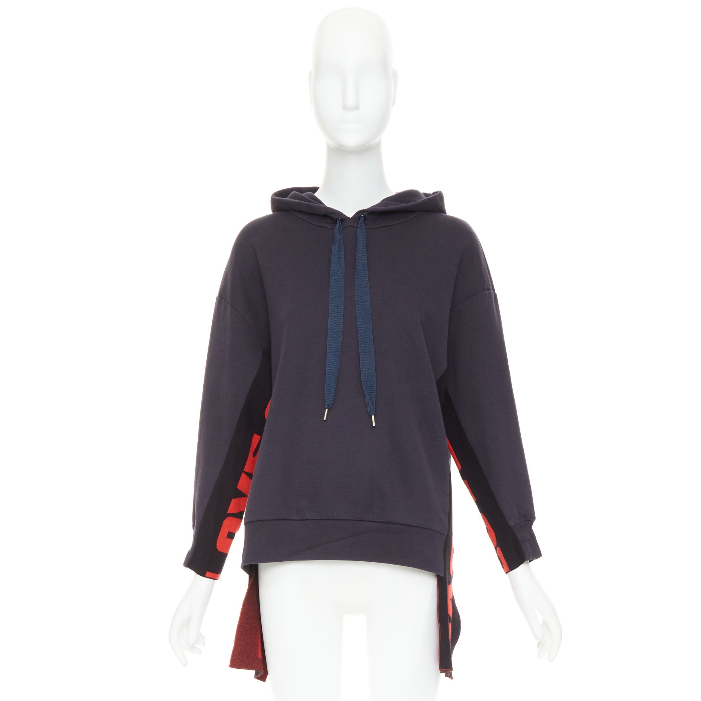 Stella McCartney STELLA MCCARTNEY 2017 All is Love trim high low hem drawstring hoodie IT36 XXS Size XS / US 0-2 / IT 36-38 - 9 Thumbnail