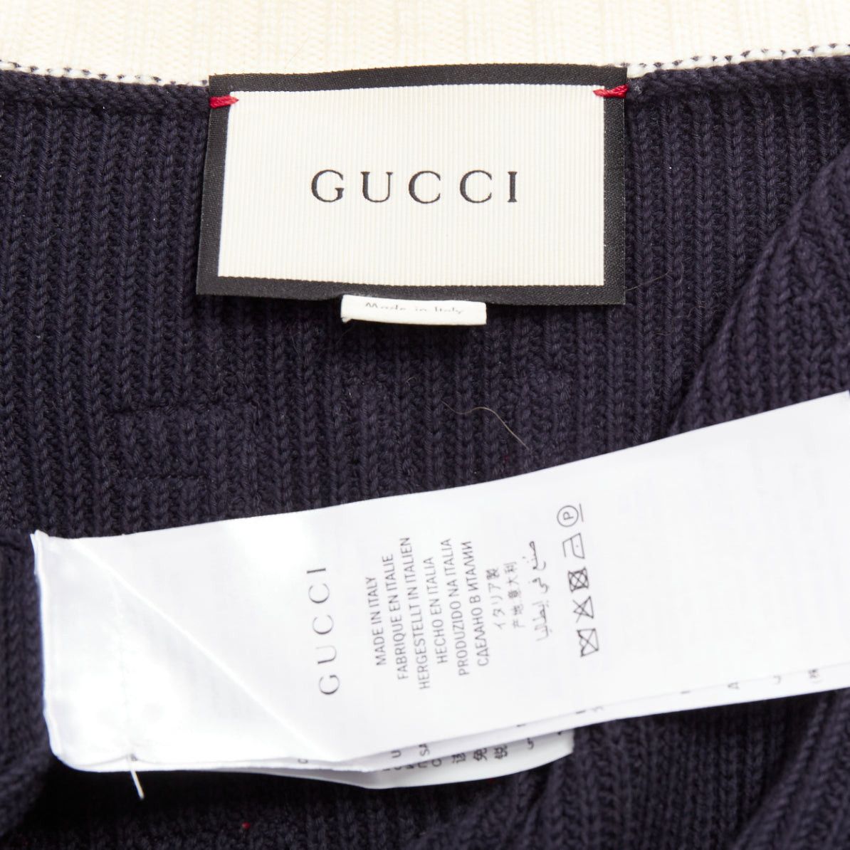 Gucci GUCCI Alessandro Michele navy cotton blend web pearl button cardigan XS Size XS / US 0-2 / IT 36-38 - 9 Thumbnail