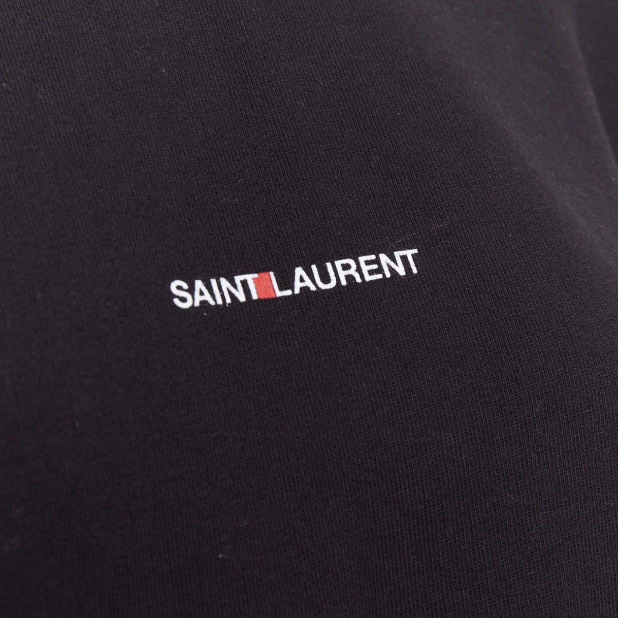 Saint Laurent Paris SAINT LAURENT 2016 black cotton vintage logo cropped boxy sweatshirt XS Size XS / US 0-2 / IT 36-38 - 2 Thumbnail
