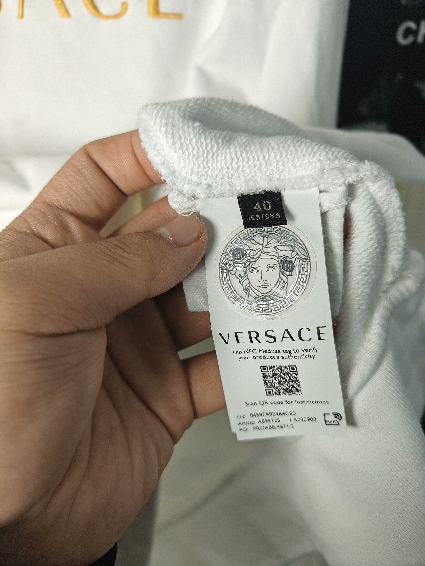 Versace Versace Retro Embroidered White Hoodie l Men Size US L / EU 52-54 / 3 - 3 Thumbnail