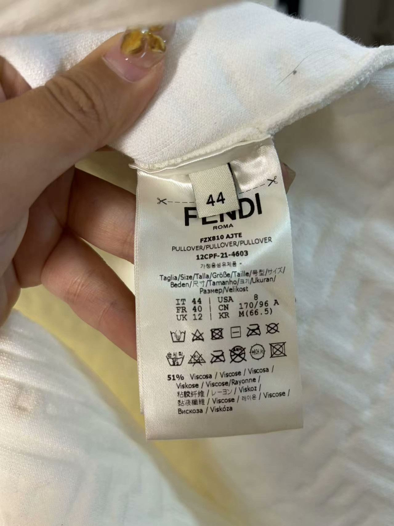 Fendi Fendi White Hoodie m Men Size US M / EU 48-50 / 2 - 4 Thumbnail