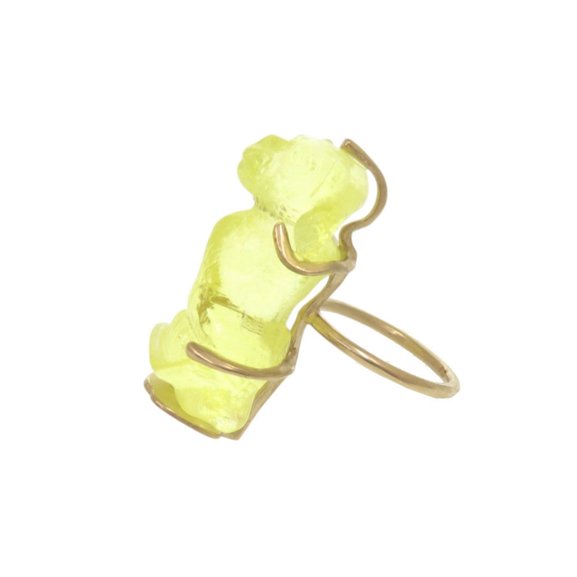 Dior Christian Dior Excellent condition Dior monkey ring, size M, metal and plastic, yellow. (0160Dior) Size ONE SIZE - 2 Thumbnail