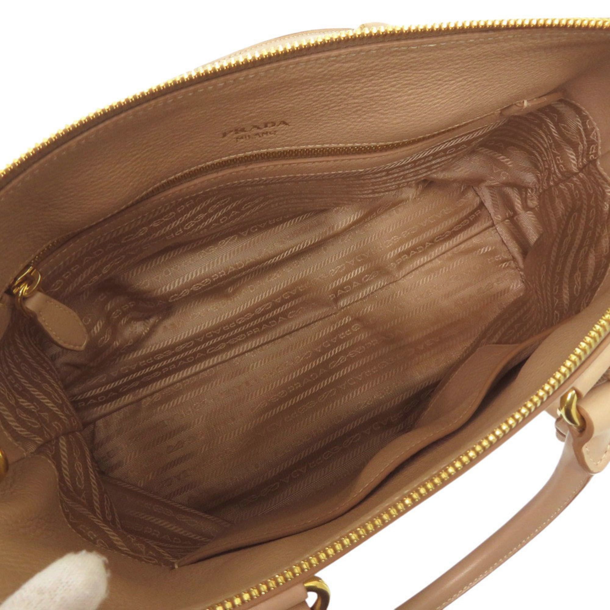 Prada Excellent condition Prada 2-way handbag 1BA063 gold hardware leather cameo CAMMEO beige shoulder bag 0518PRADA Size ONE SIZE - 5 Thumbnail