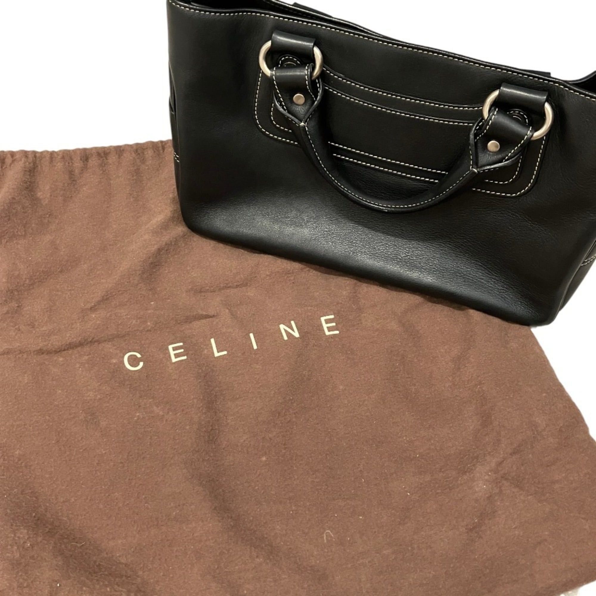 Celine CELINE Boogie Bag Handbag, Black, Women's Size ONE SIZE - 11 Thumbnail