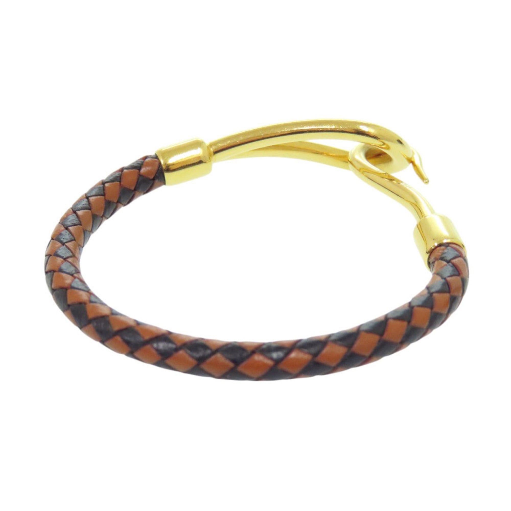 Hermes Like New Hermes Jumbo Bracelet Leather Metal Brown Black 1599HERMES Size ONE SIZE - 2 Thumbnail
