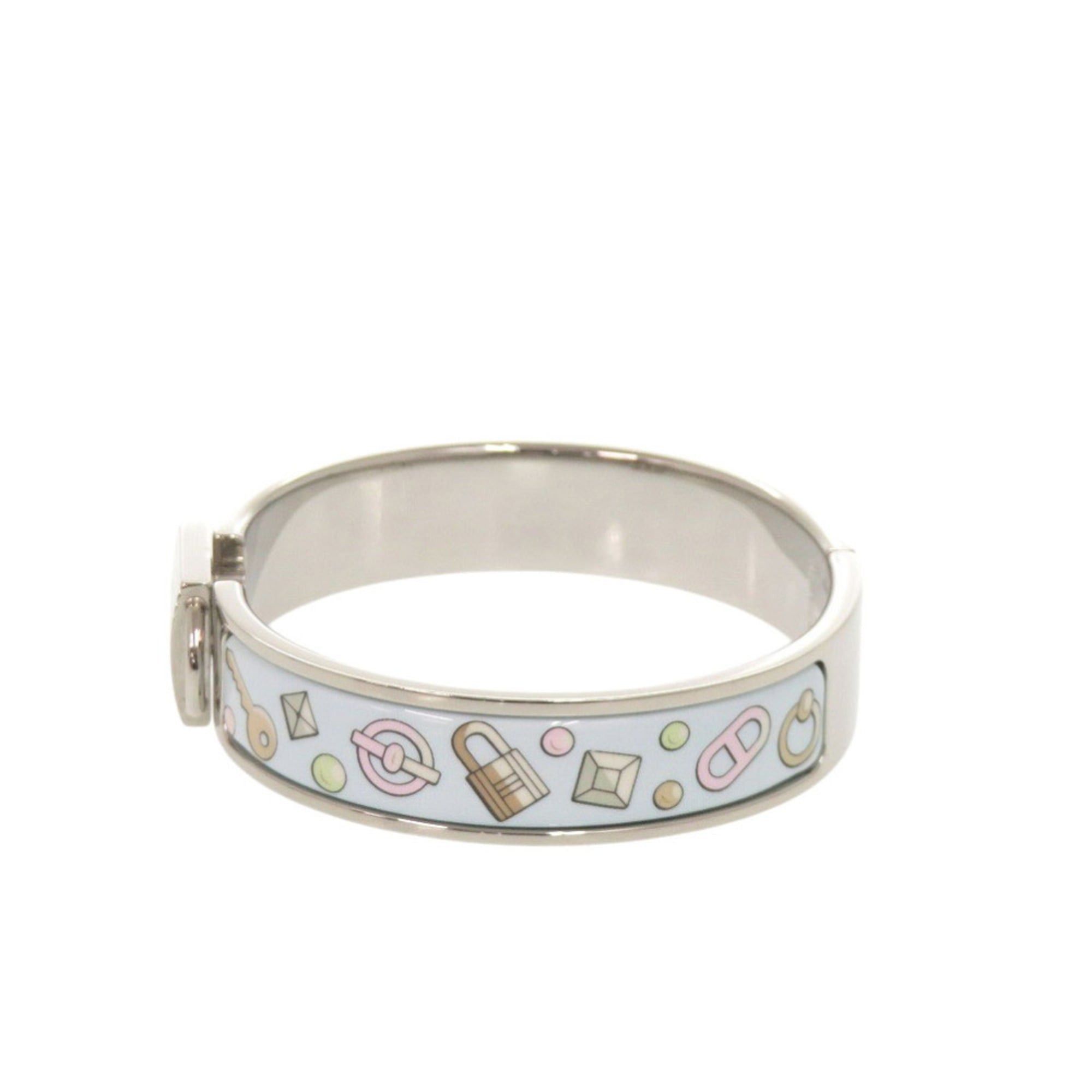 Hermes Excellent condition Hermes metal light blue silver bangle 1691HERMES Size ONE SIZE - 3 Thumbnail