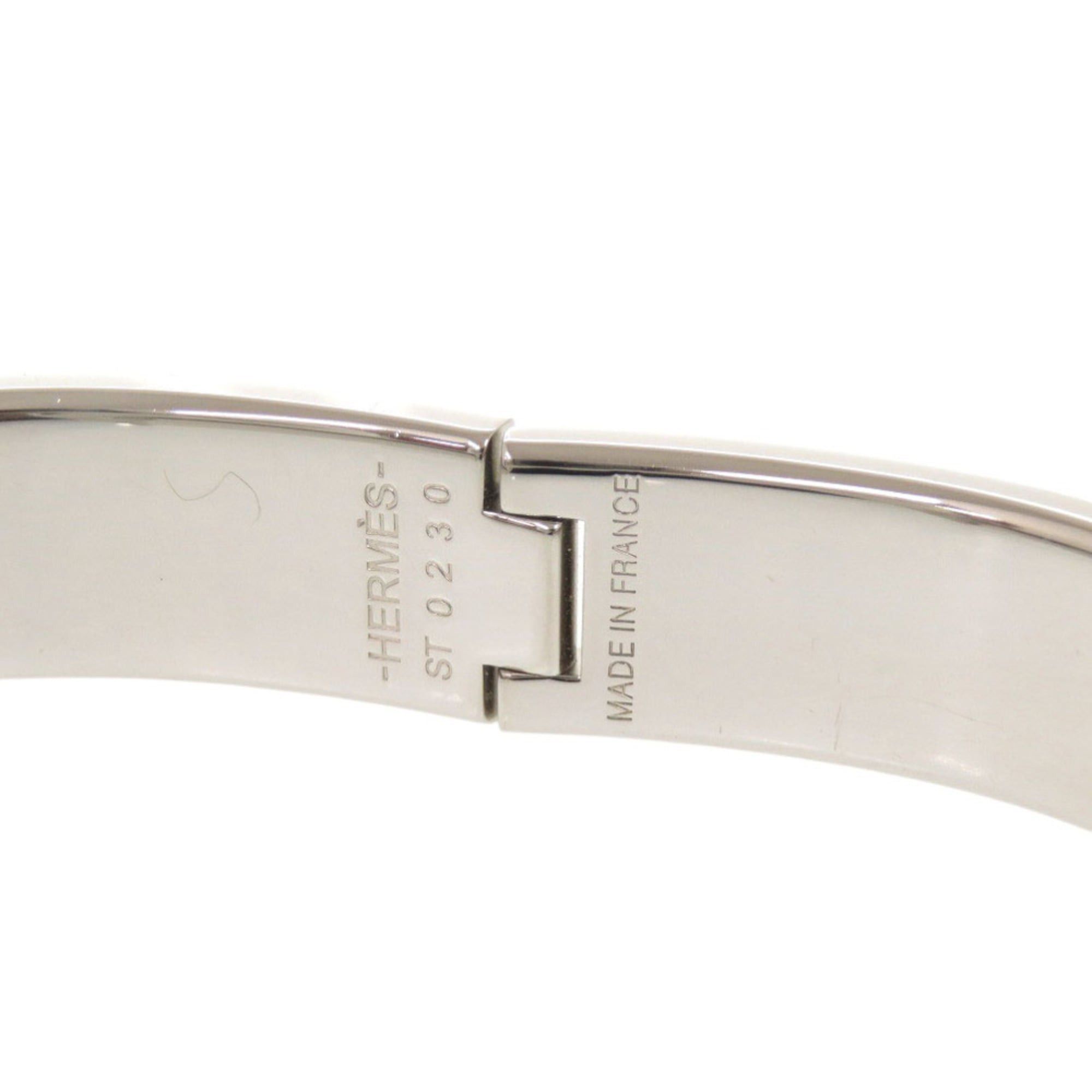 Hermes Excellent condition Hermes metal light blue silver bangle 1691HERMES Size ONE SIZE - 7 Thumbnail