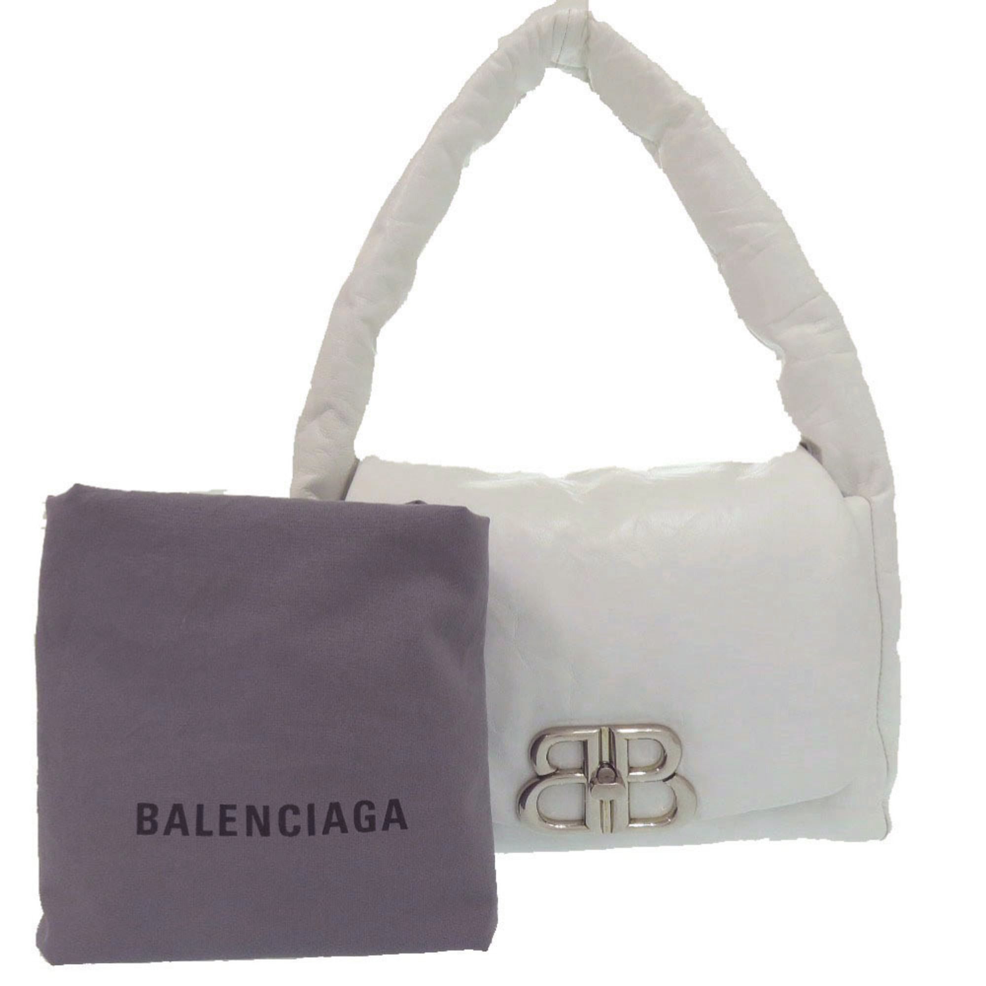 Balenciaga Excellent condition Balenciaga Monaco sling bag, BB logo, 787896, silver hardware, calf leather, white, handbag, one-shoulder 1386BALENCIAGA Size ONE SIZE - 2 Thumbnail